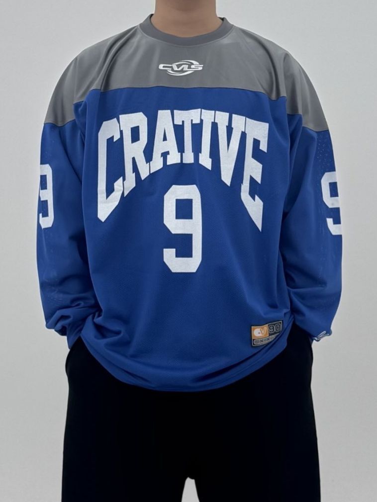 拼色數字長袖衫 COVILL-221T