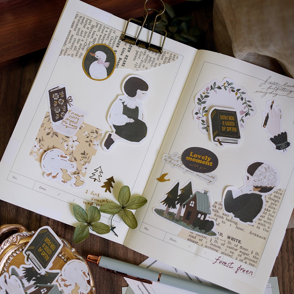 森綠-少女系列 24枚 燙金貼紙包｜wwiinngg