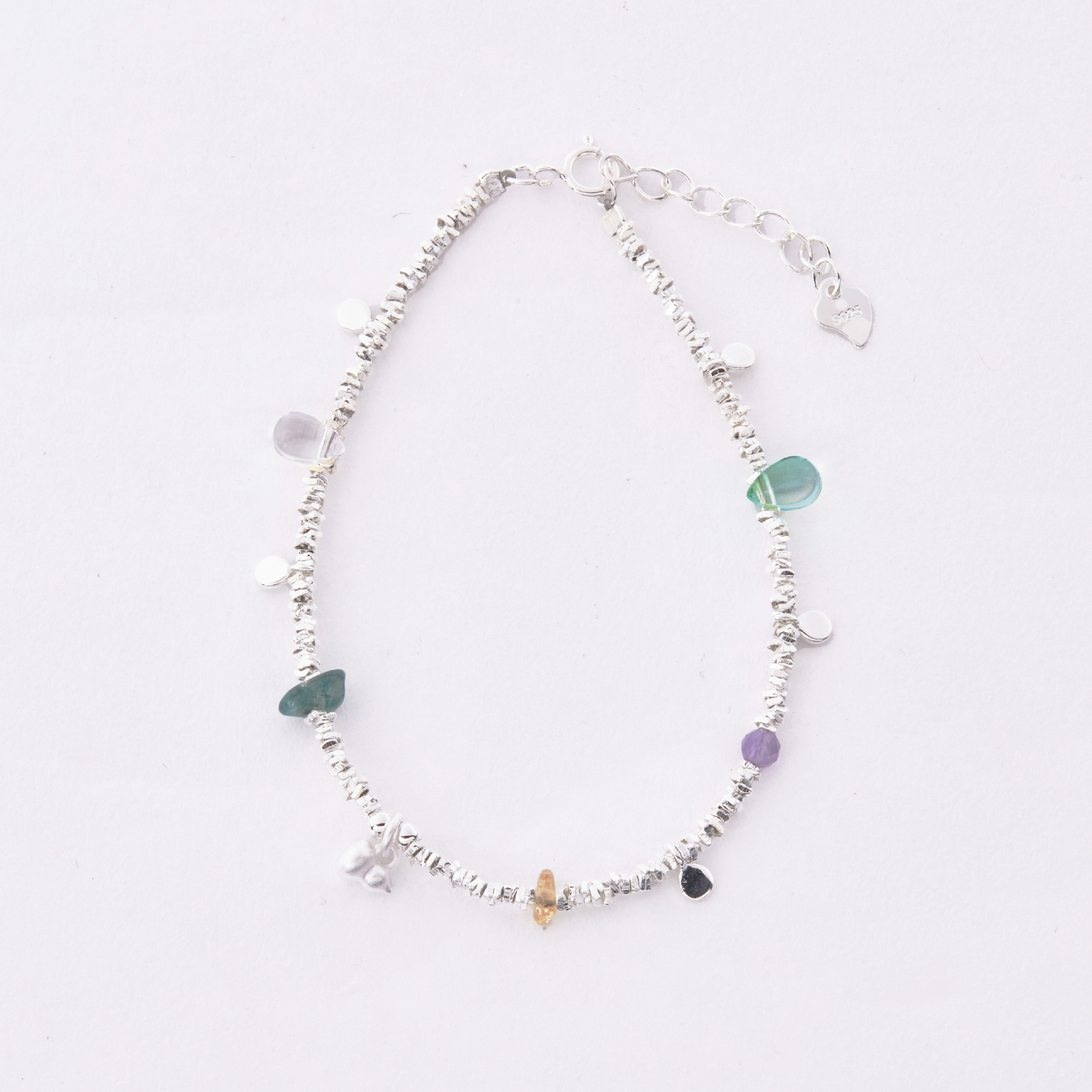 B590 | 純銀水晶碎銀手鍊