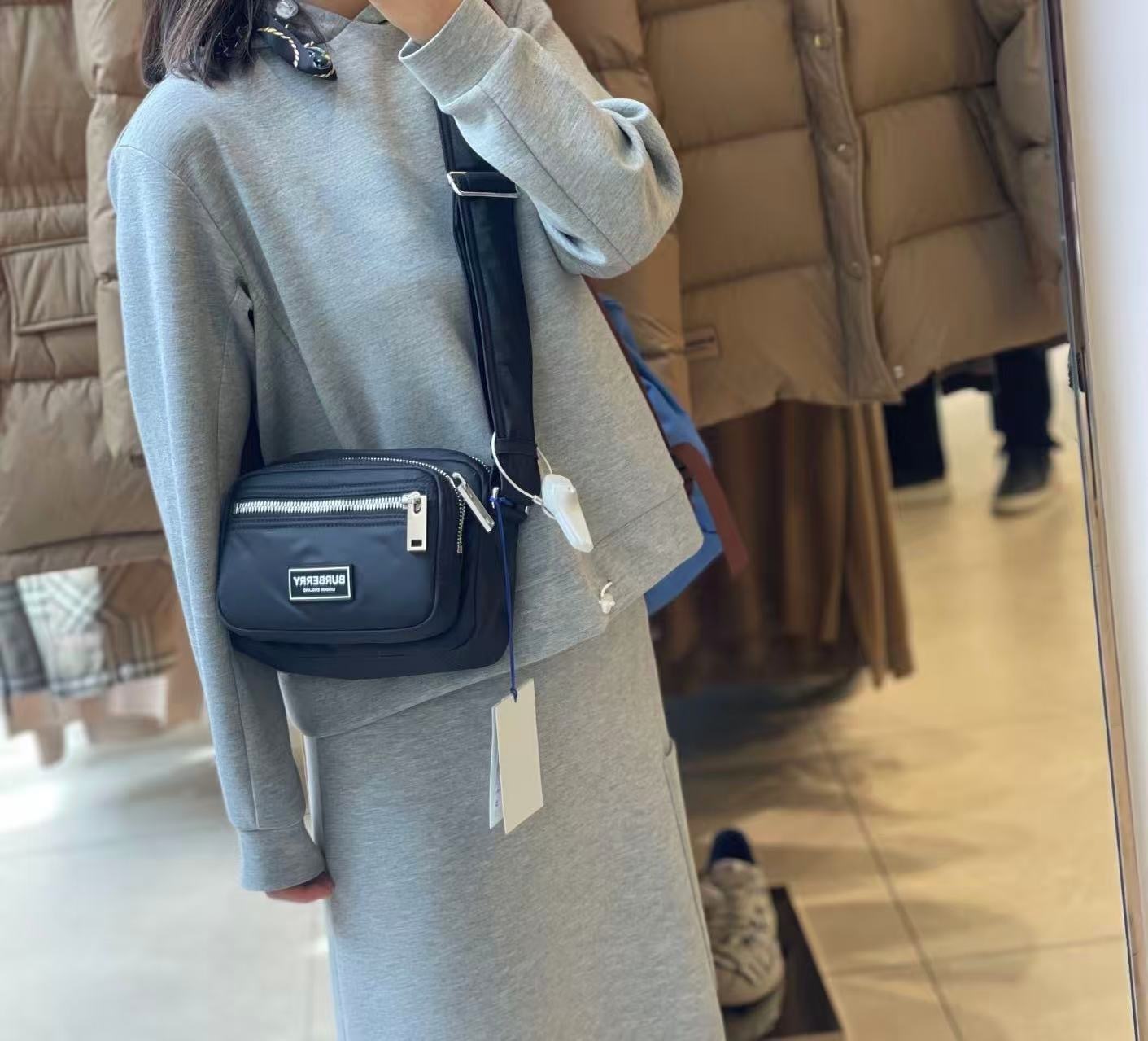 Burberry Warner Nylon crossbody bag black