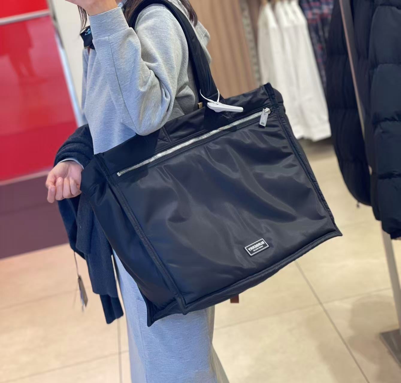 Burberry Large Nylon Tote bag Black