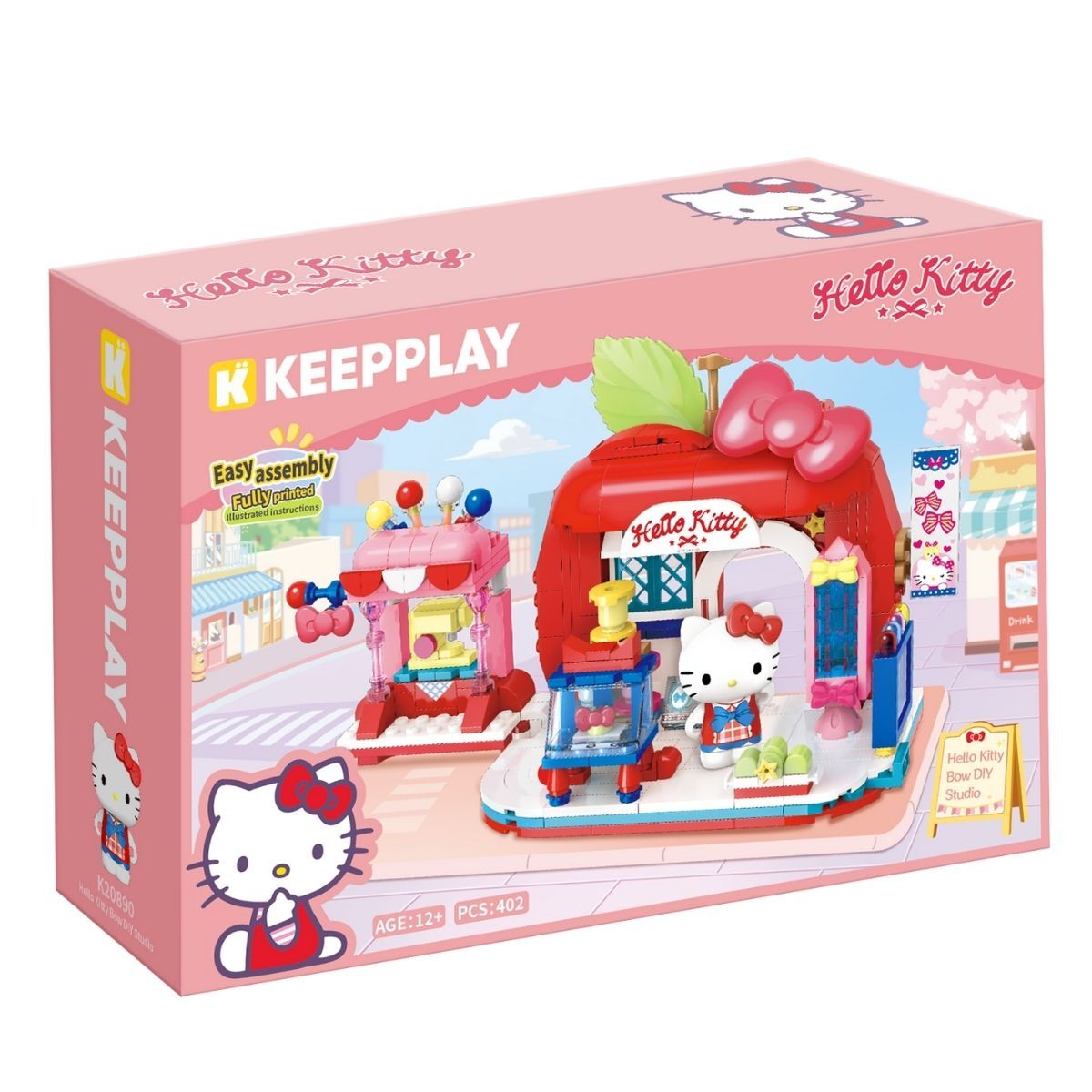 Hello Kitty 紅蘋果蝴蝶結工作坊造型積木