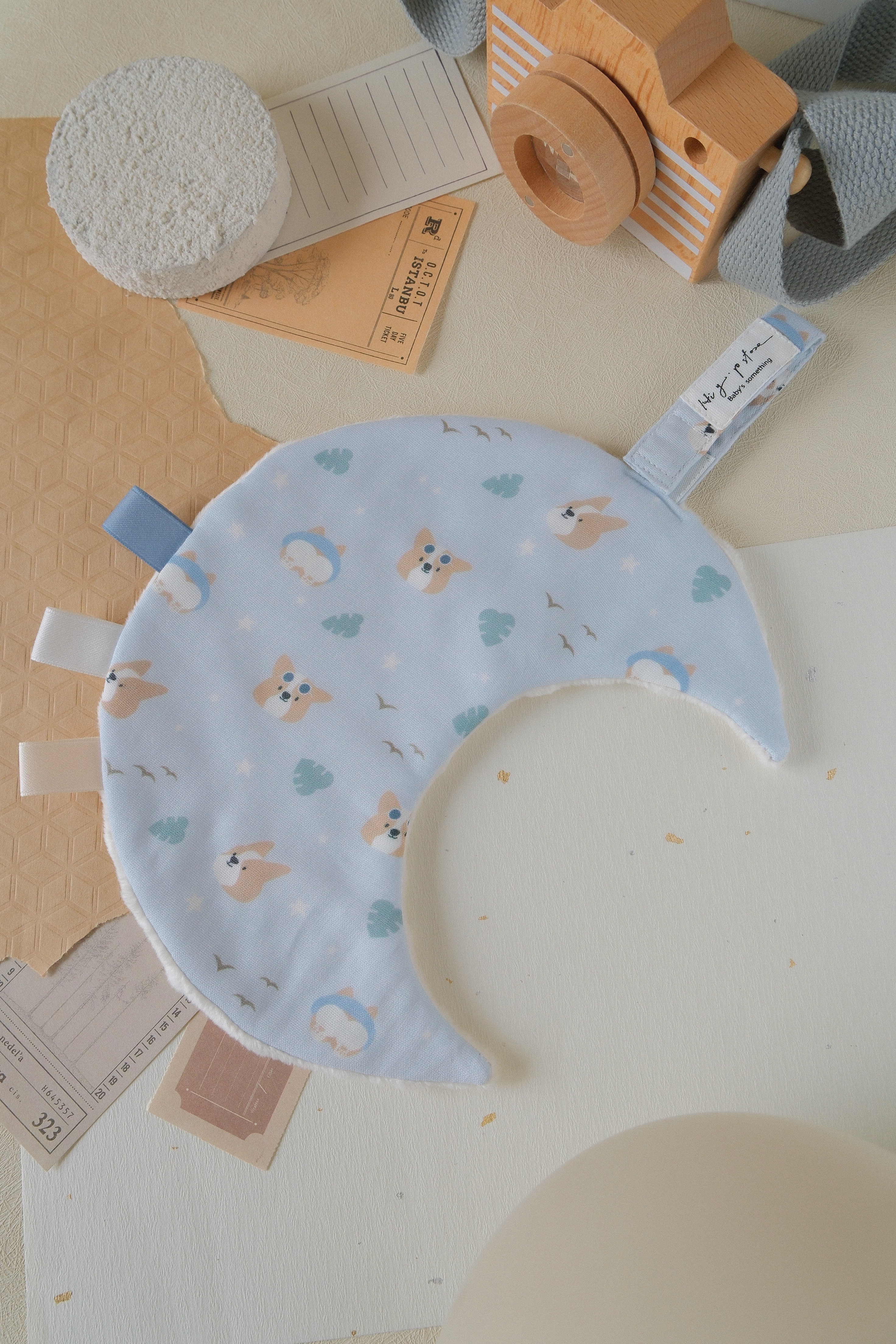 Hi Y.P store-獨家設計款-月光安撫巾-柯基夏日誌