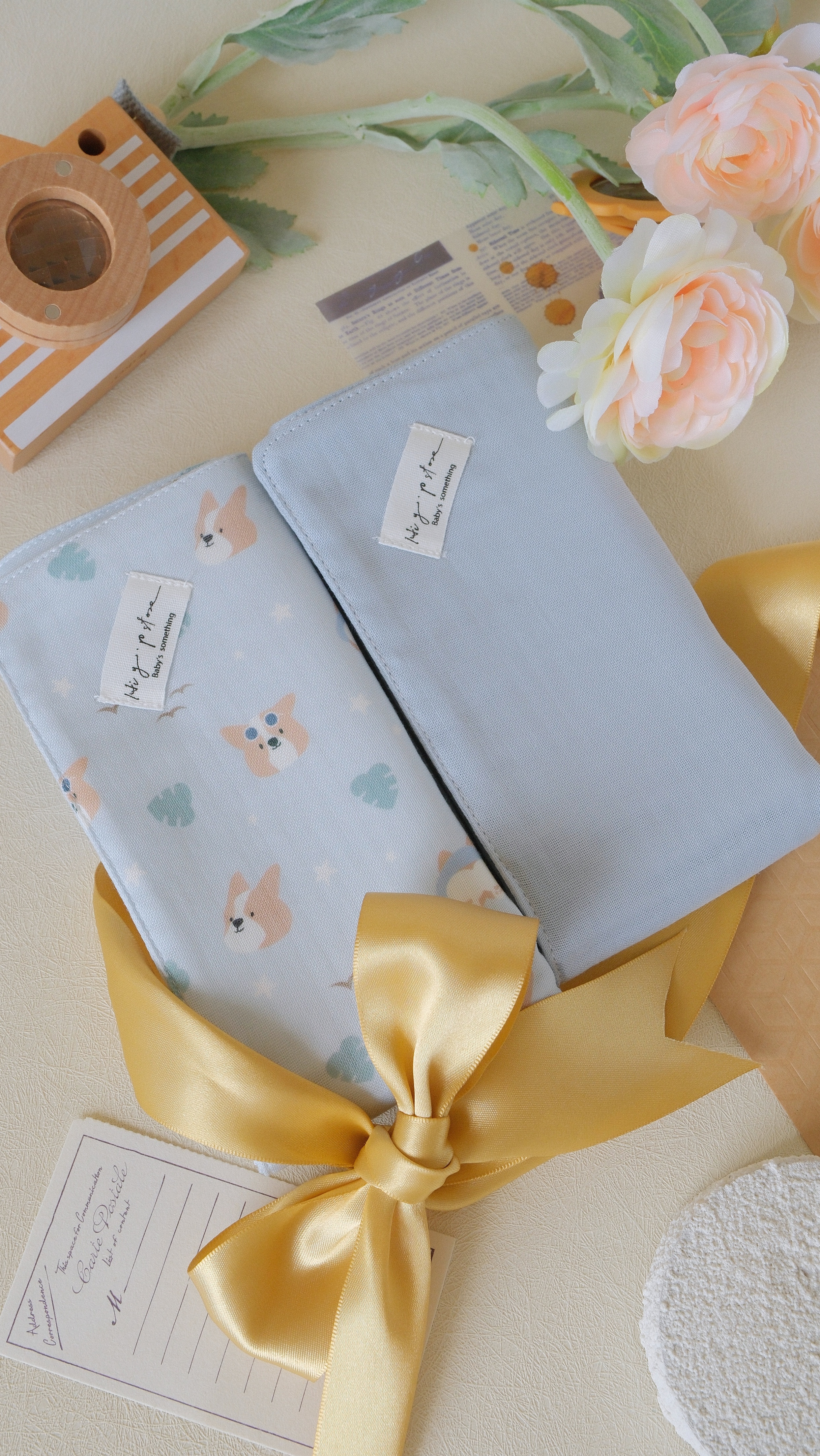 Hi Y.P store-拍嗝巾-獨家設計款-柯基夏日誌 ( 2件組 )