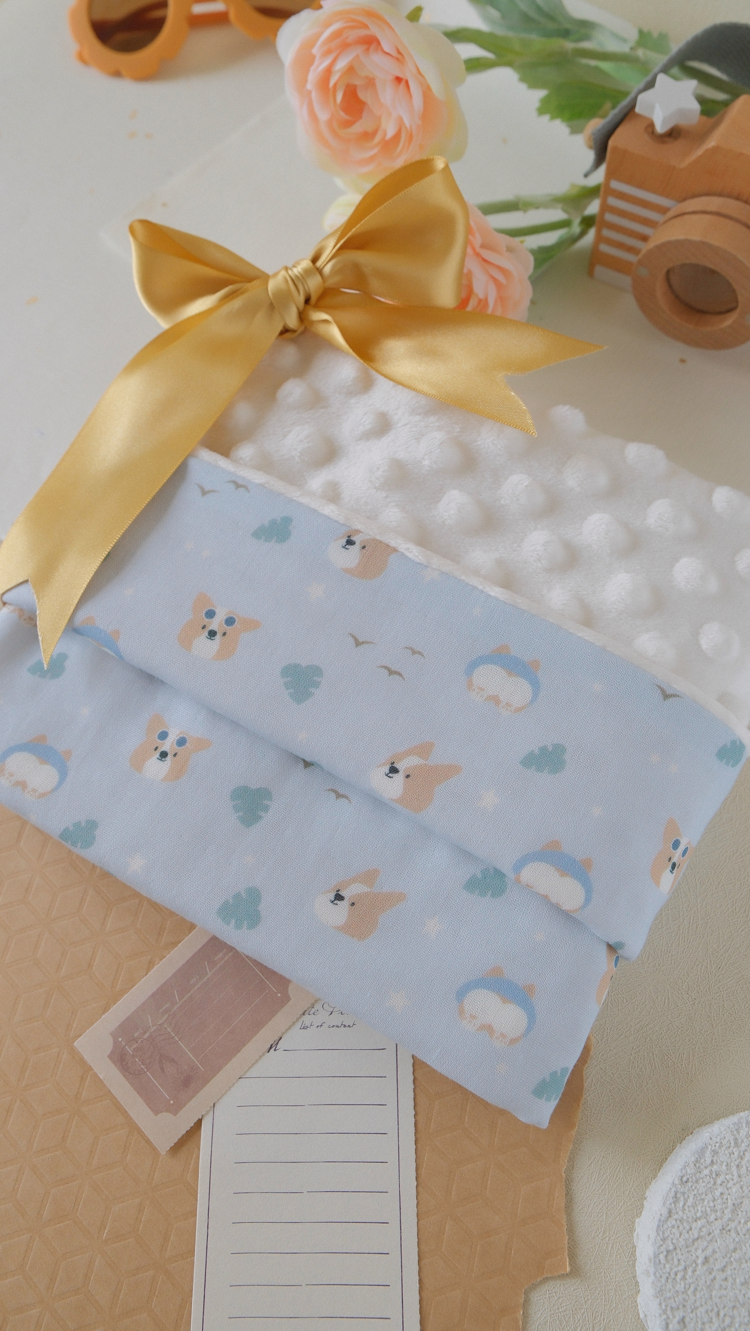 Hi Y.P store-嬰兒車蓋毯-獨家設計款-柯基夏日誌