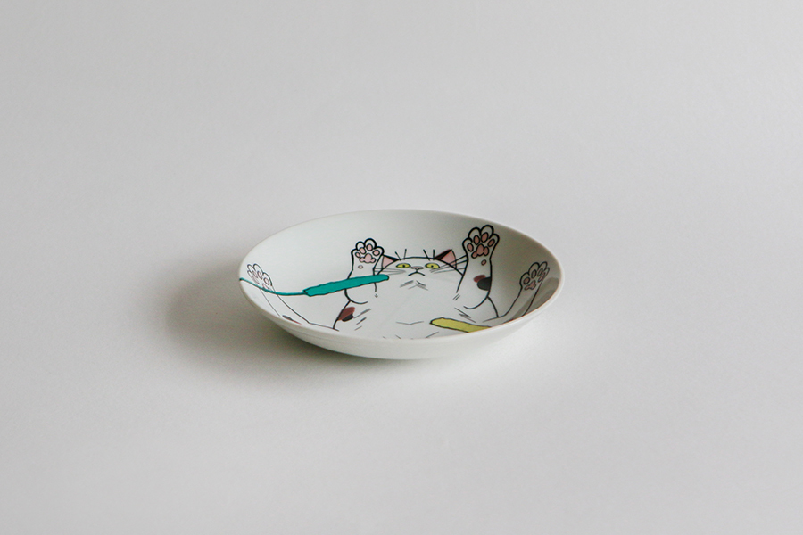 九谷燒 - neko jealousy 盤 / 三花貓 / M