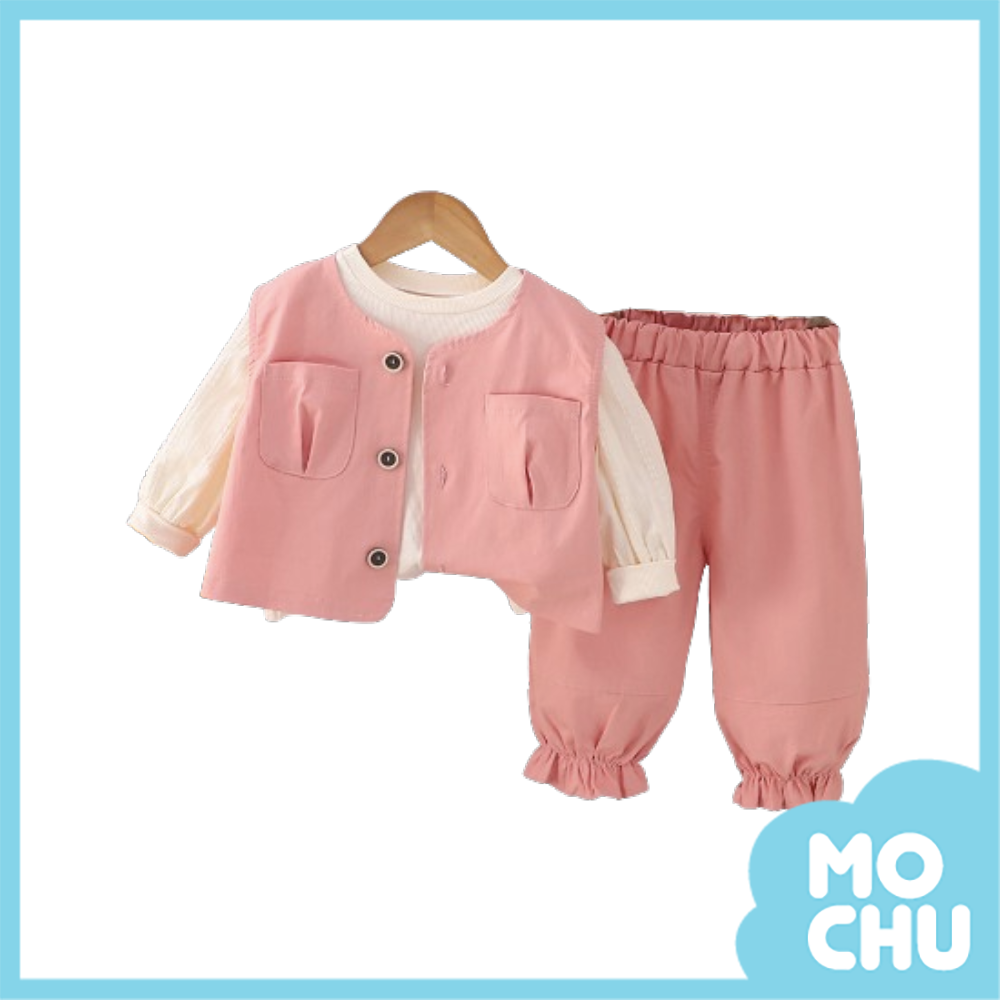 口袋背心三件組套裝(二色)