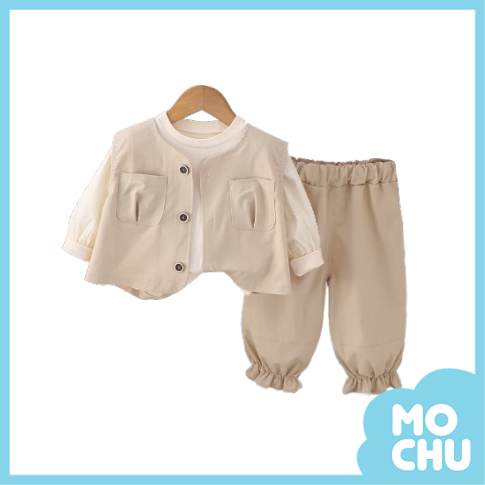 口袋背心三件組套裝(二色)