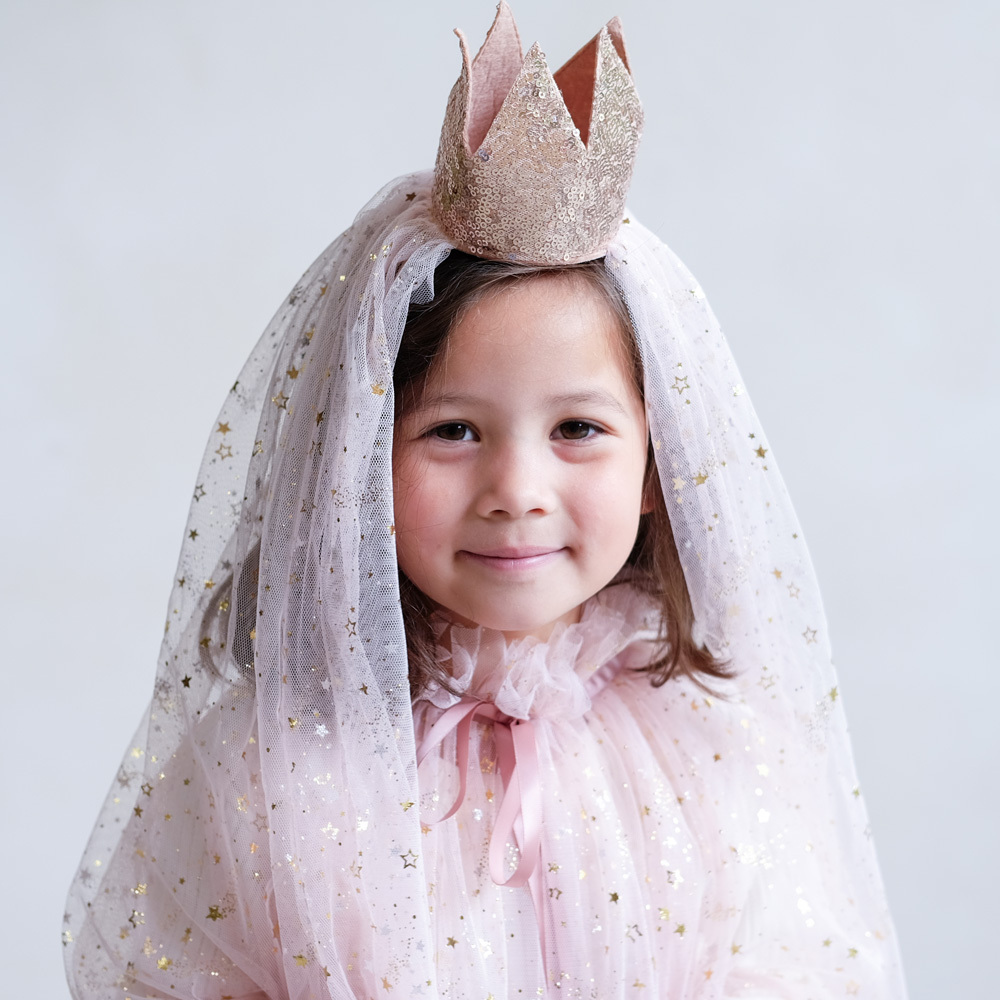 Mimi & Lula 變裝派對-粉紅星星夢幻紗質長尾皇冠