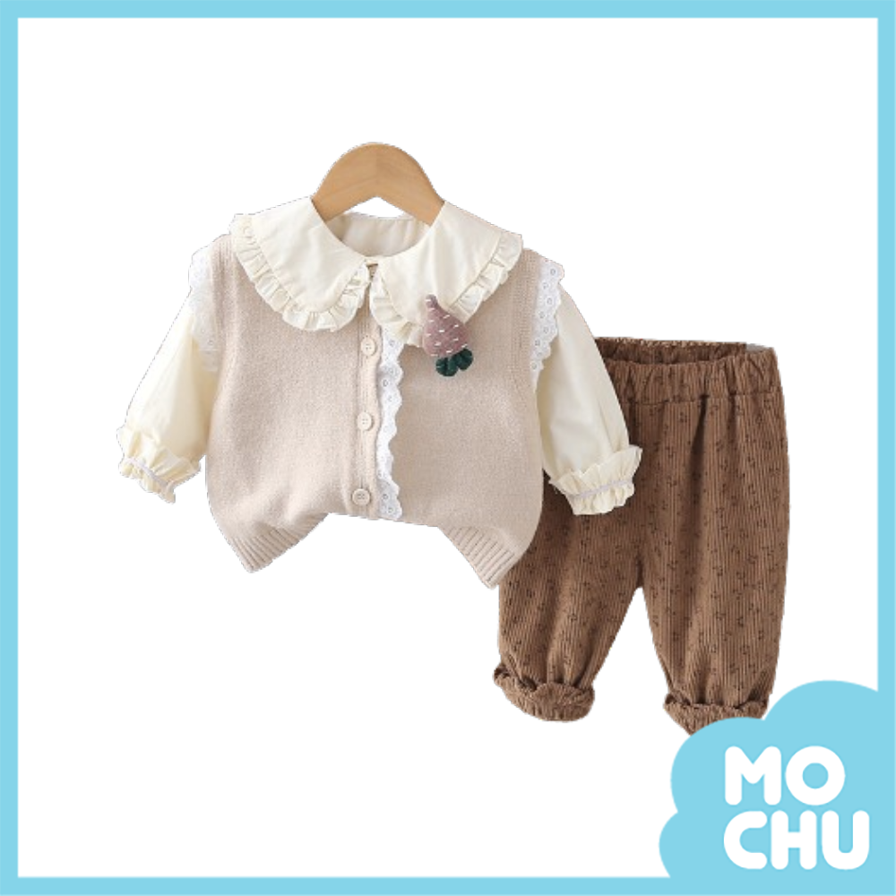 小蘿蔔針織背心三件組套裝(二色)