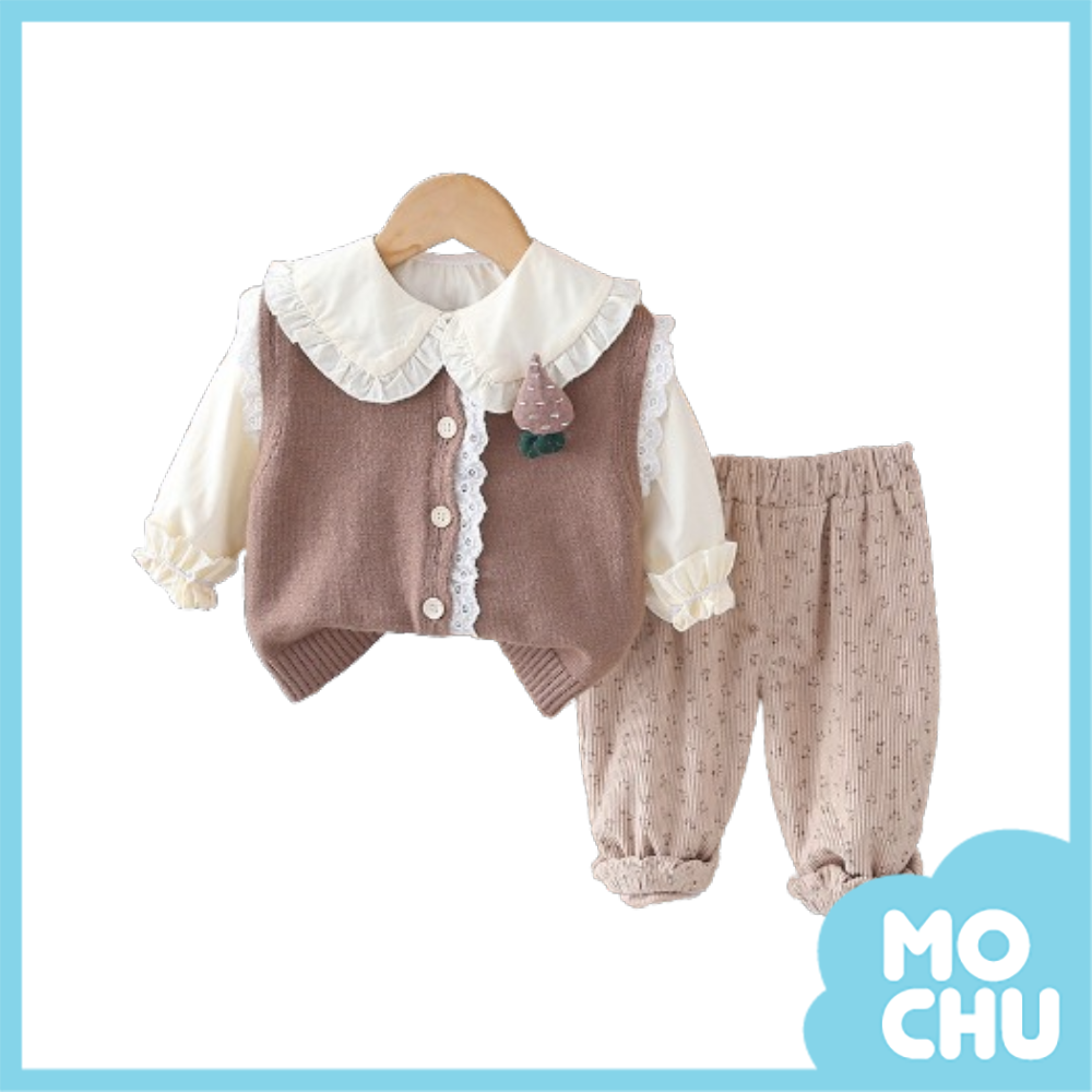 小蘿蔔針織背心三件組套裝(二色)