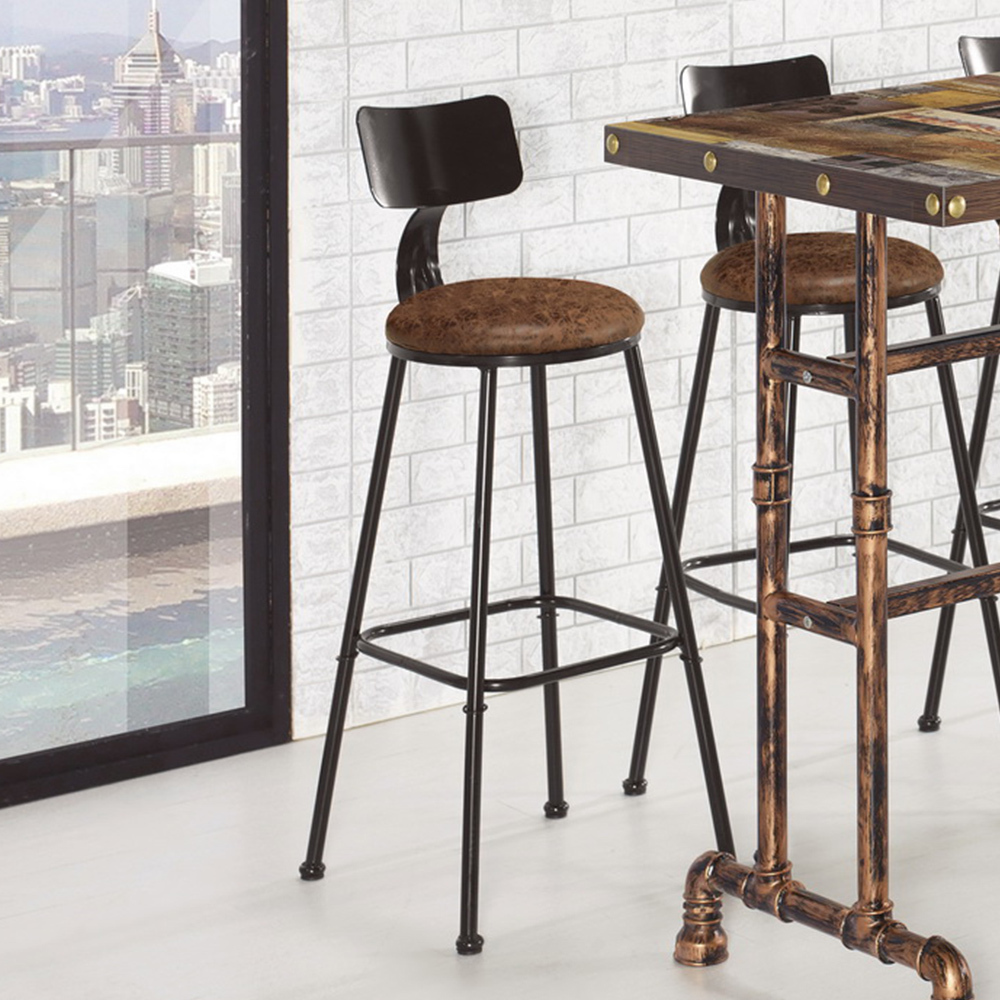 凱基皮面工業風吧台椅/高腳椅/單椅