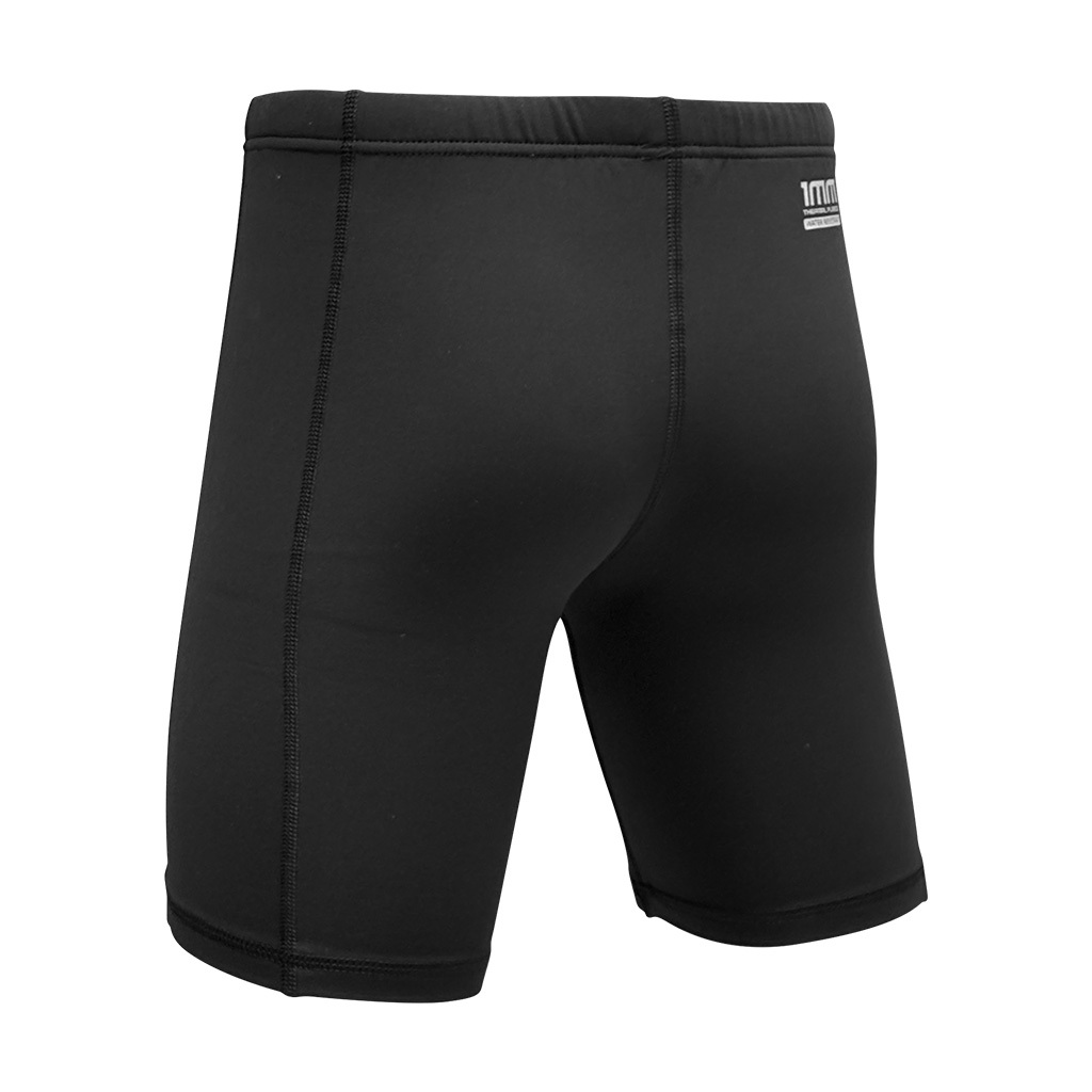 1mm 兒童抗水抓毛游泳保暖短褲 - 黑