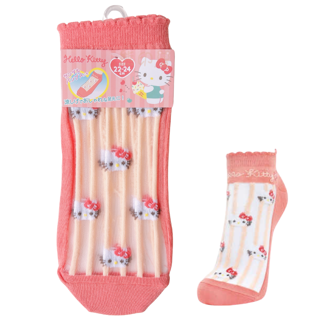 Hello Kitty半透明襪子 (22-24cm) (平行進口)