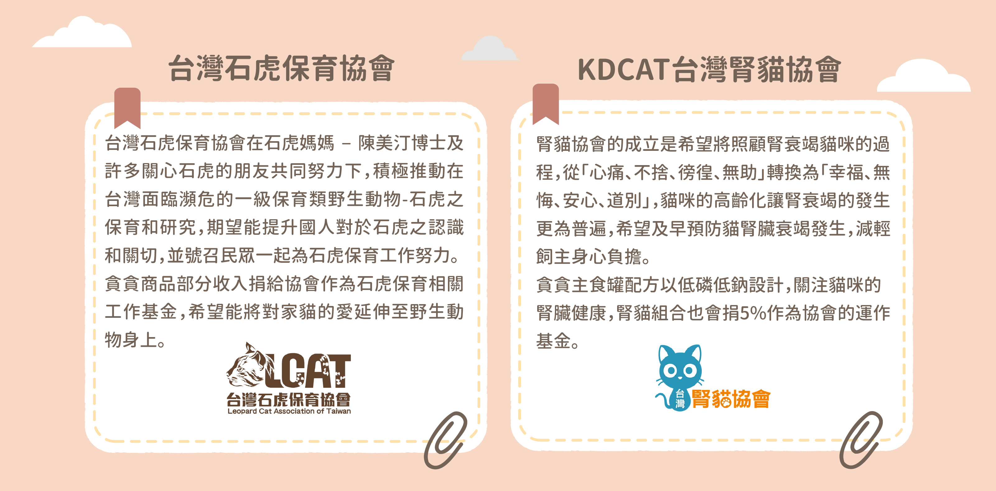 貪貪捐助台灣石虎保育協會與腎貓協會