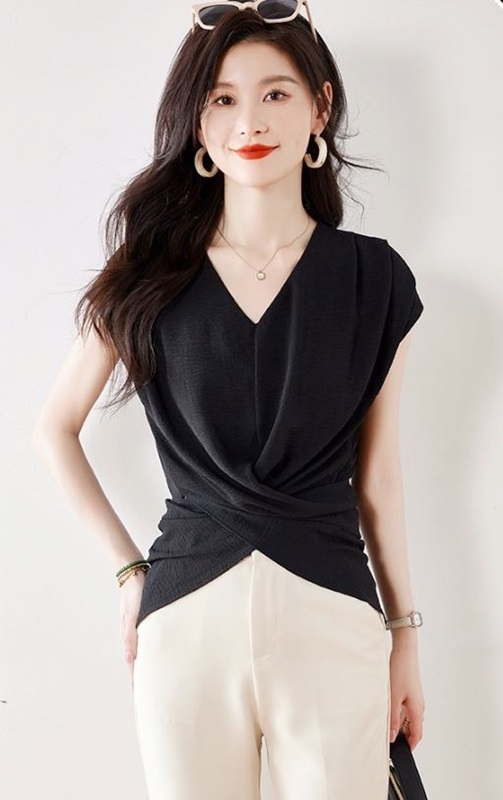 V領交叉收腰上衣 兩色