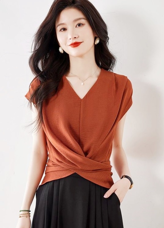 V領交叉收腰上衣 兩色