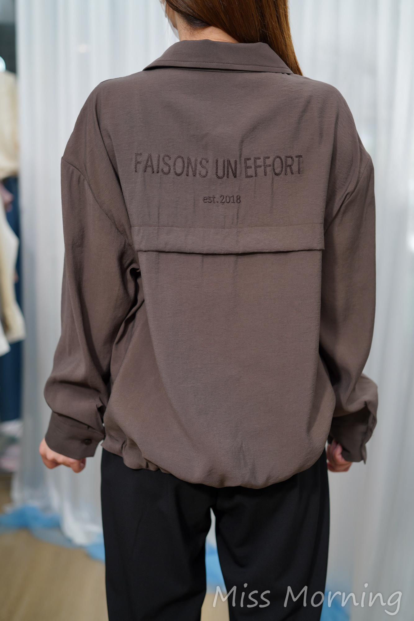 後刺繡字上衣/外套兩穿(14776)