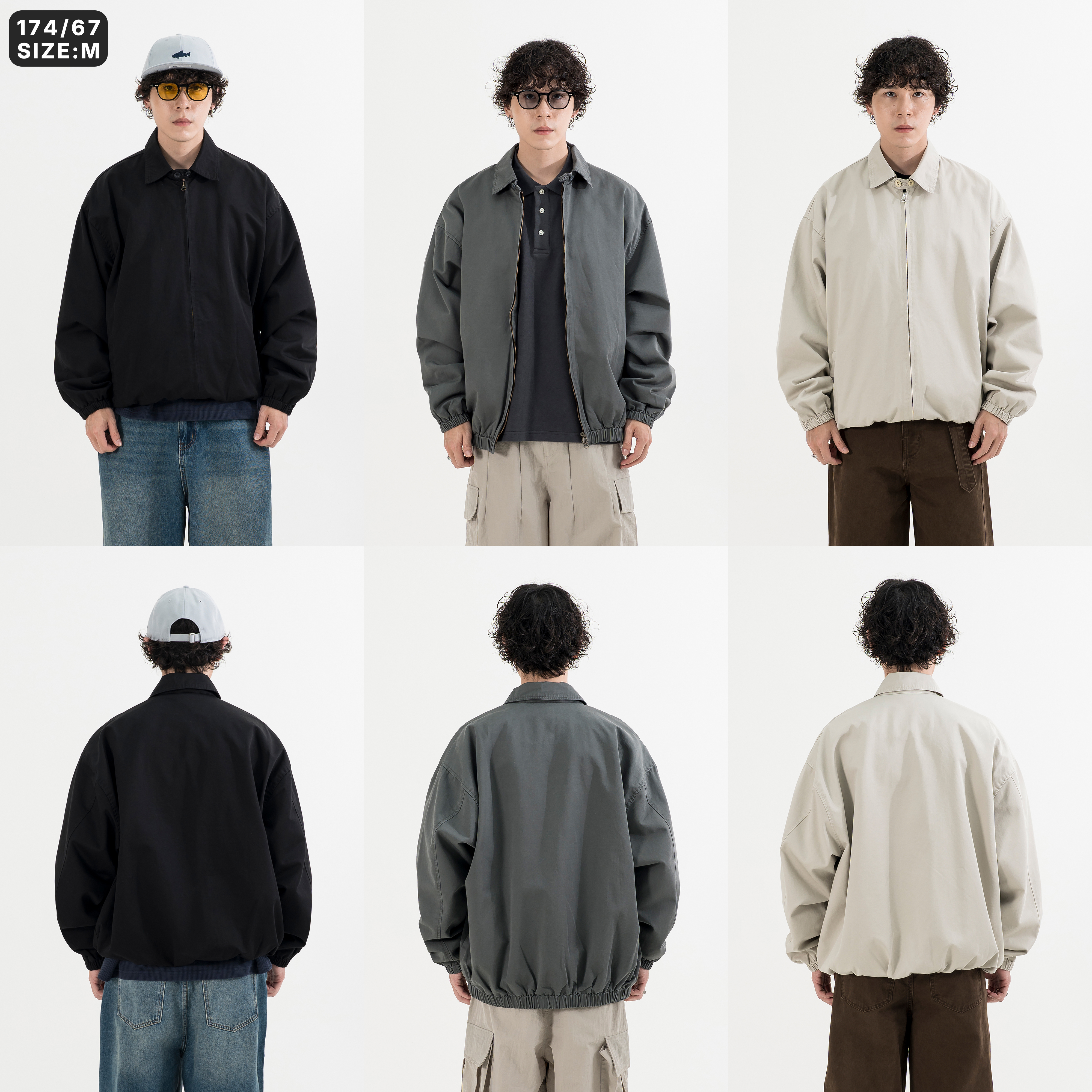 Cropped Lapel Harrington Jacket 寬短 翻領 哈靈頓外套 [PTR-446]