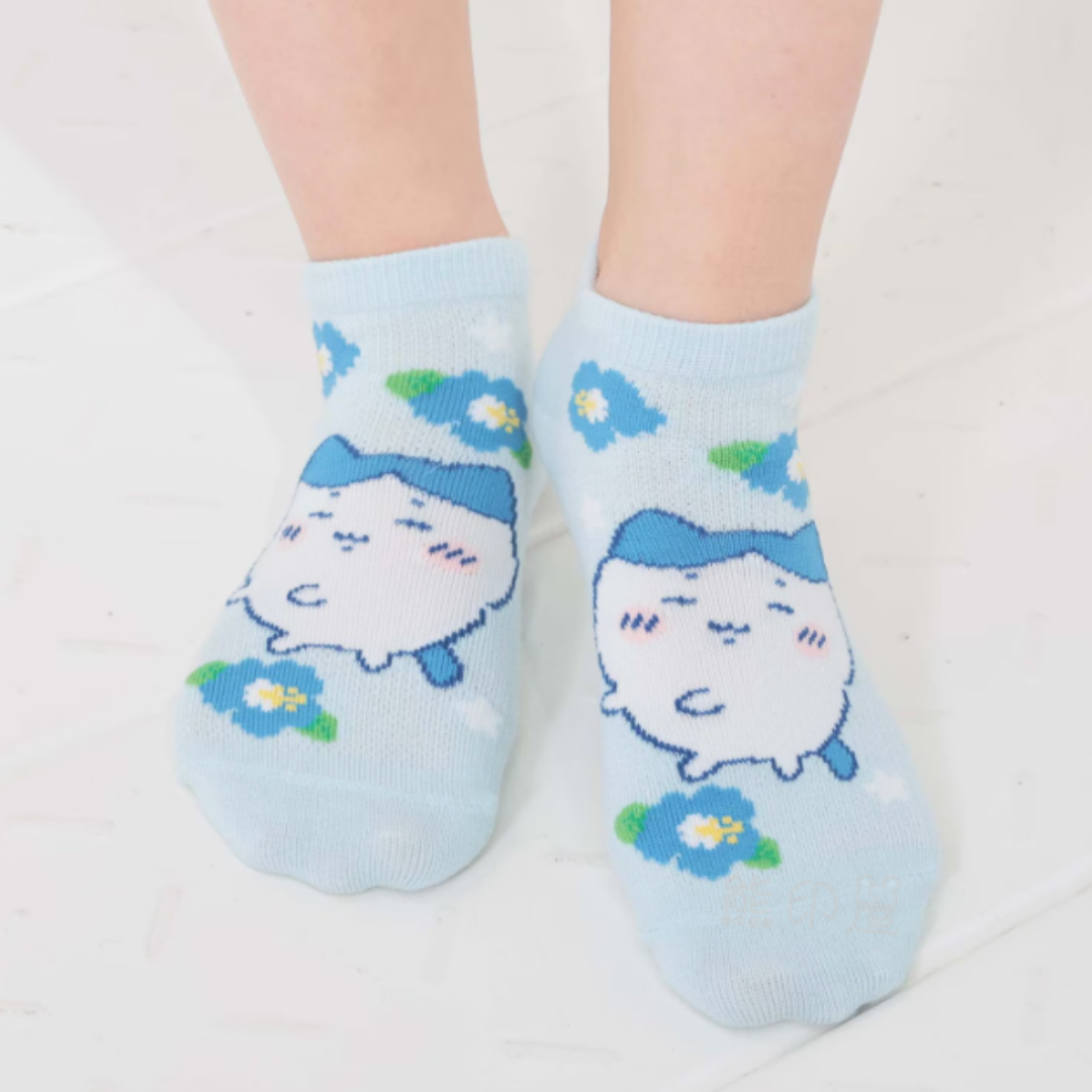 Chiikawa夏威夷款小八貓襪子(23-25cm) (藍)