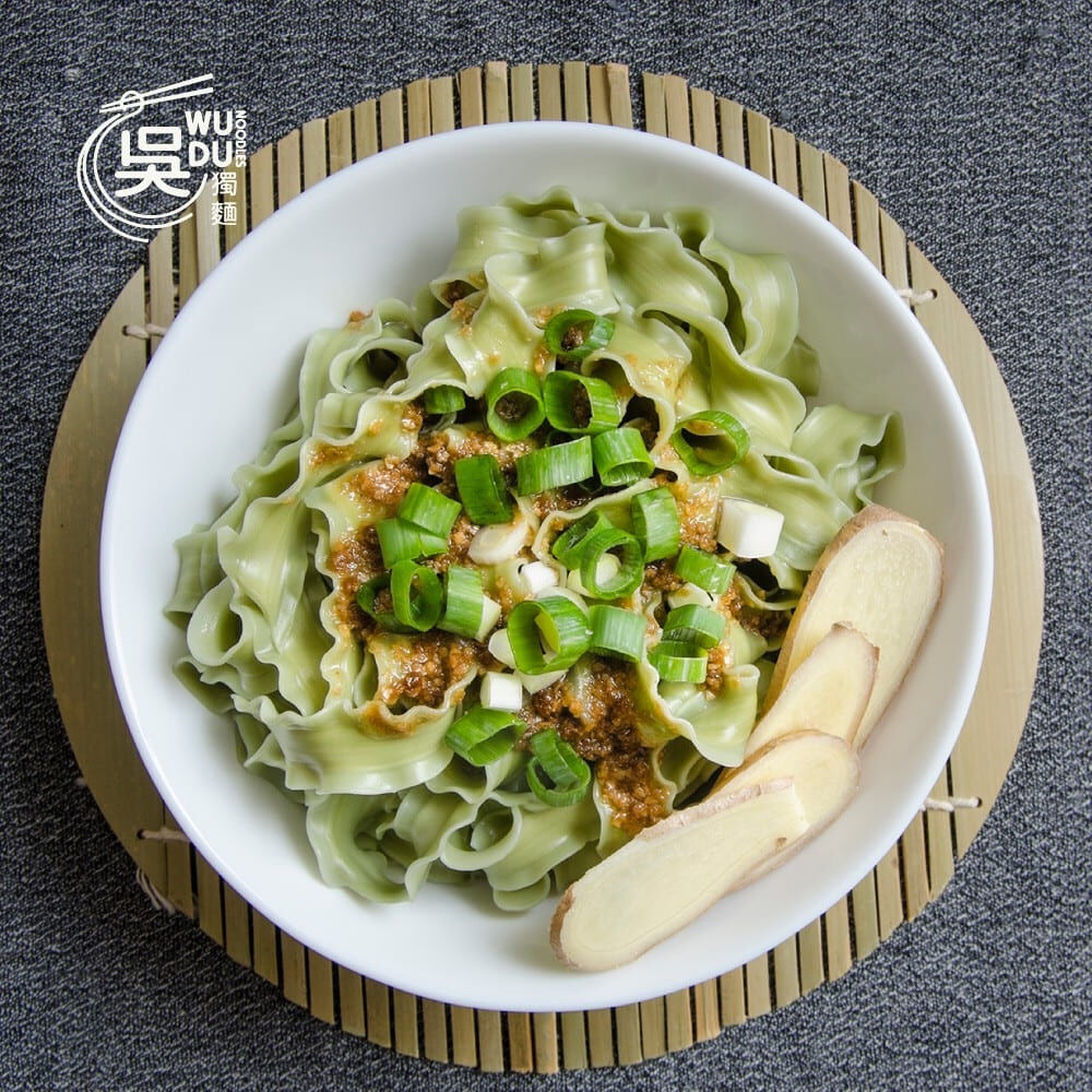 【吳獨麵】蘆薈關廟麵-(藍藻麵+麻油薑香醬)3包/組
