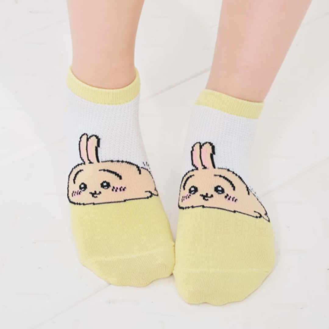 Chiikawa兔子襪子 (23-25cm) (黃)