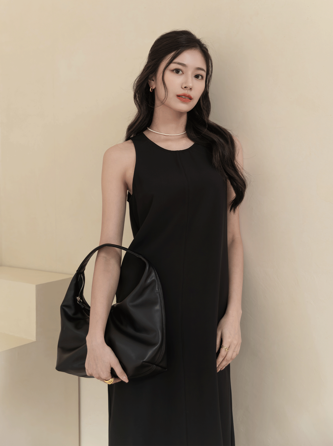 簡約後開岔西裝洋裝