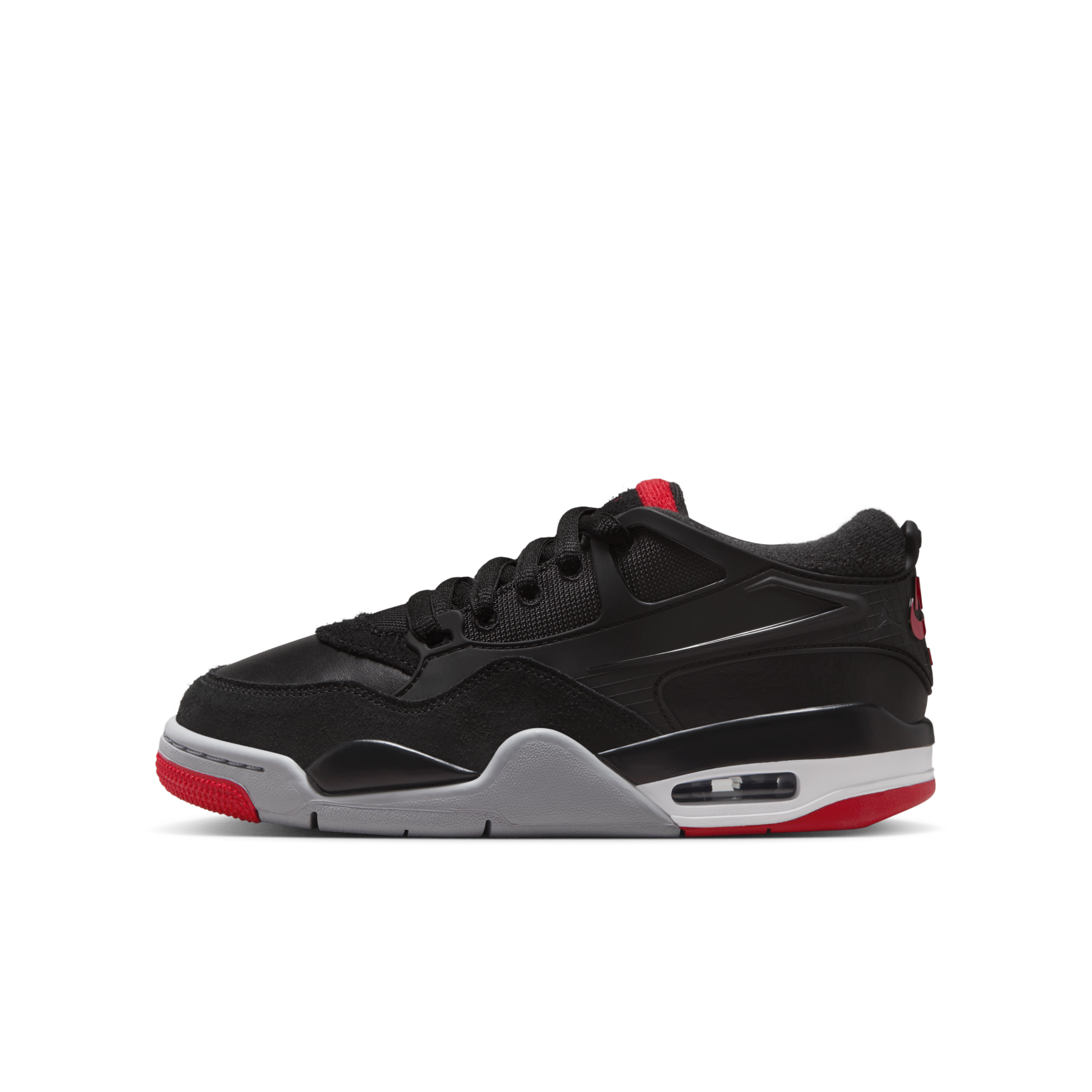 大童鞋 女鞋 NIKE AIR JORDAN 4 RM GS 黑紅 真皮 緩震 復古 籃球鞋【FQ7938-061】