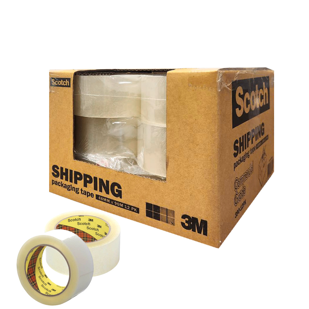 【3M Scotch】封箱膠帶 48mm x 90M x (4入/12入｜透明大膠帶 辦公出貨打包必備【輕鬆購五金百貨】
