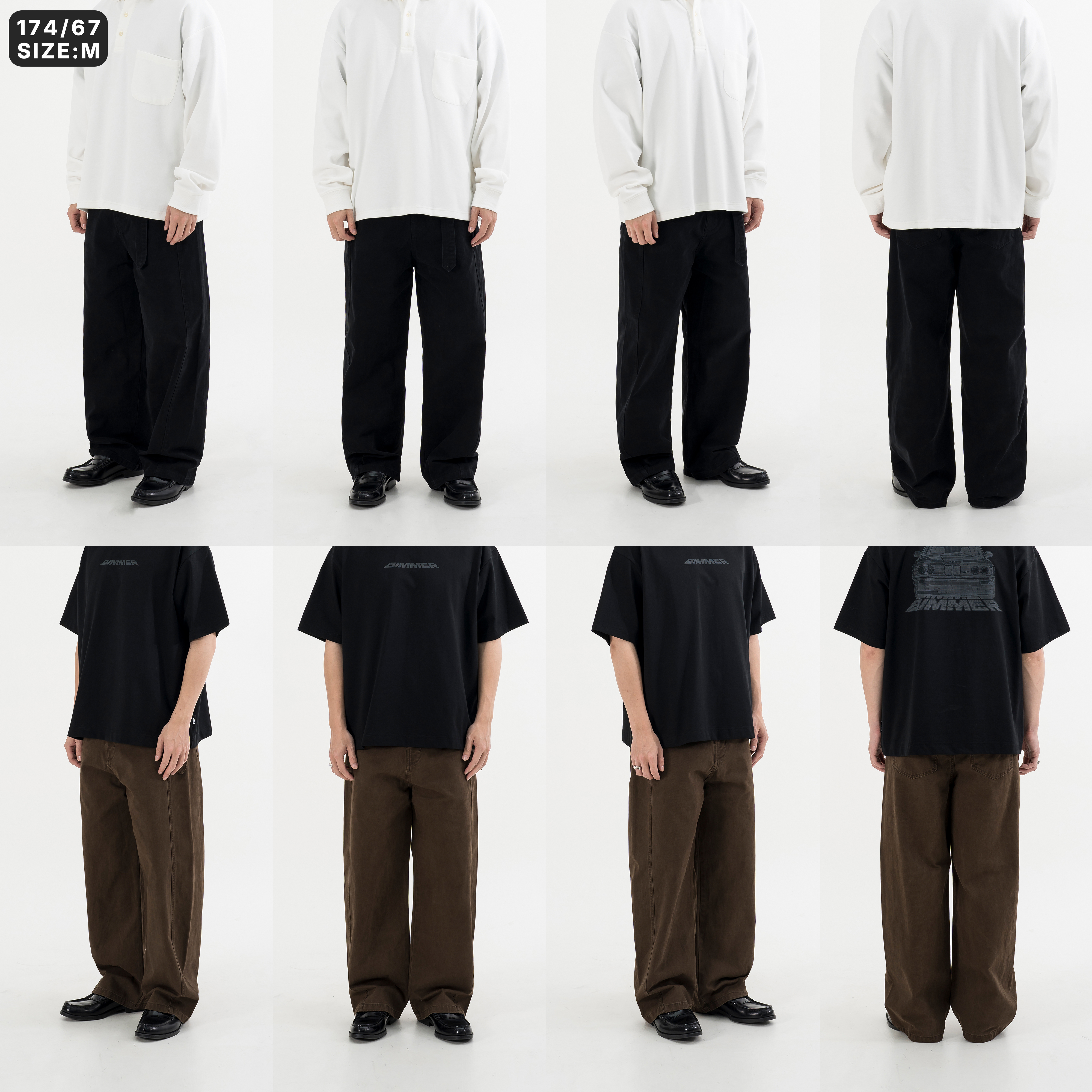 Twisted Belted Pants 可拆卸腰帶 水洗 直筒長褲 [PTR-450]