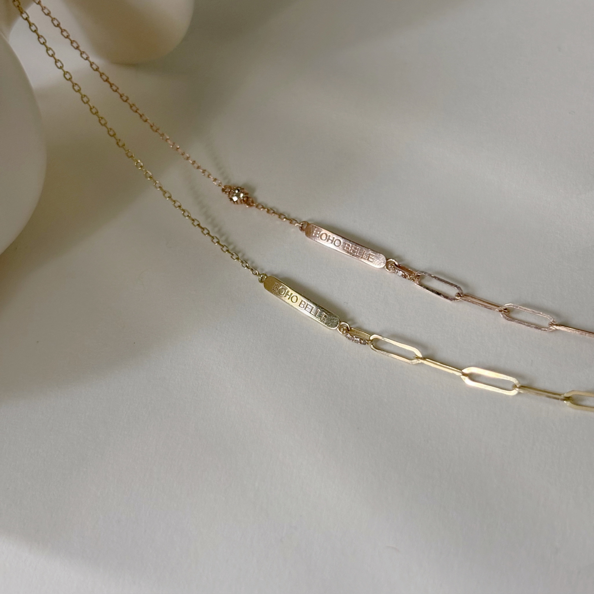 14K設計款真鑽刻字手鍊