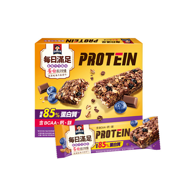 桂格 每日滿足蛋白穀物棒-藍莓可可風味 3條X6盒