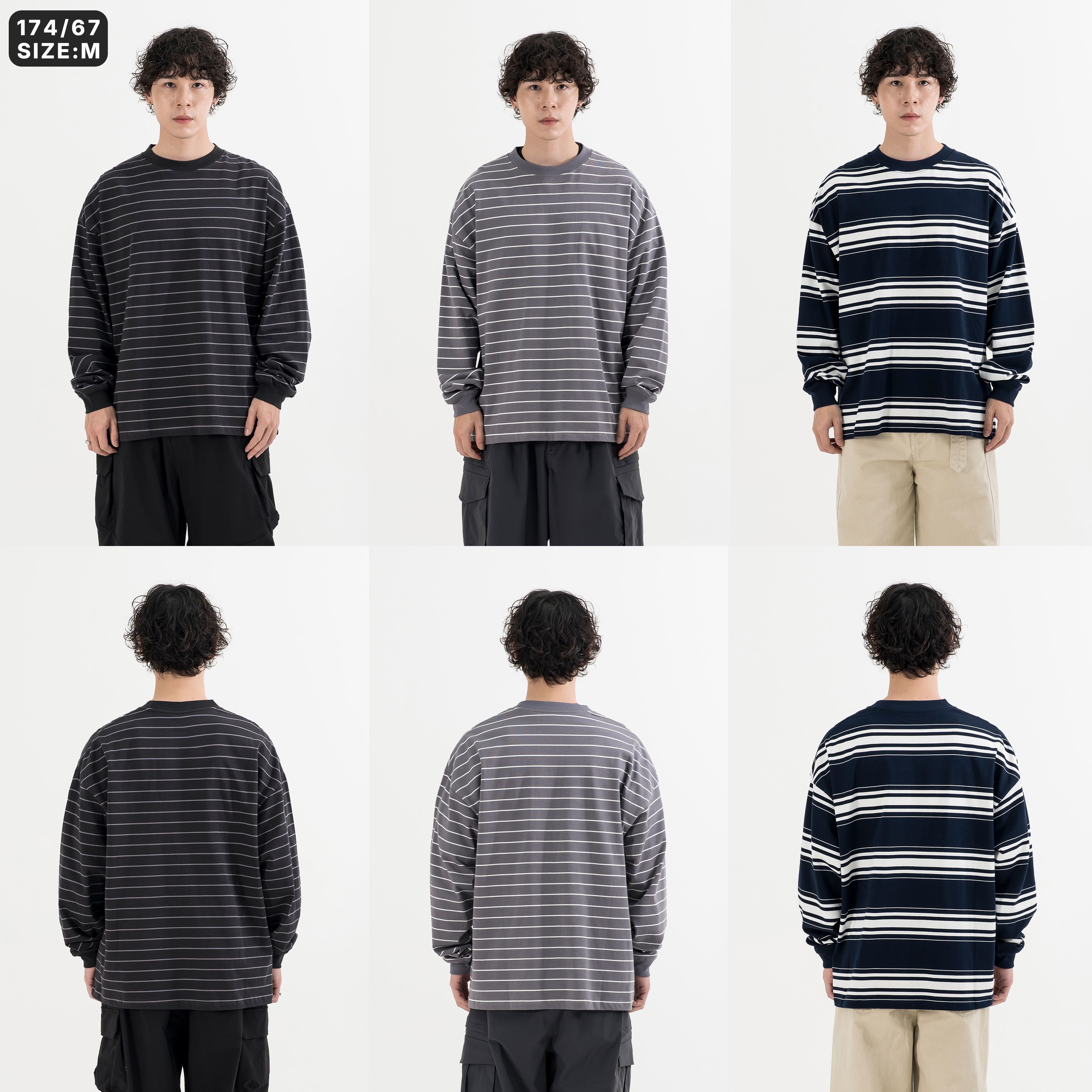 Wide Stripe LS Tee 寬版 條紋長袖Tee [PTR-118-9]