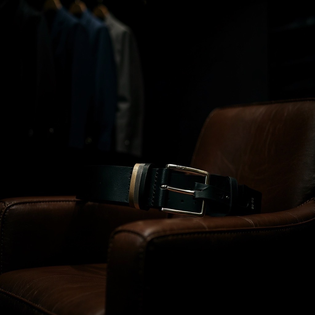 男【現貨】BOSS 老錢風高級感極簡約義大利皮革腰帶/皮帶