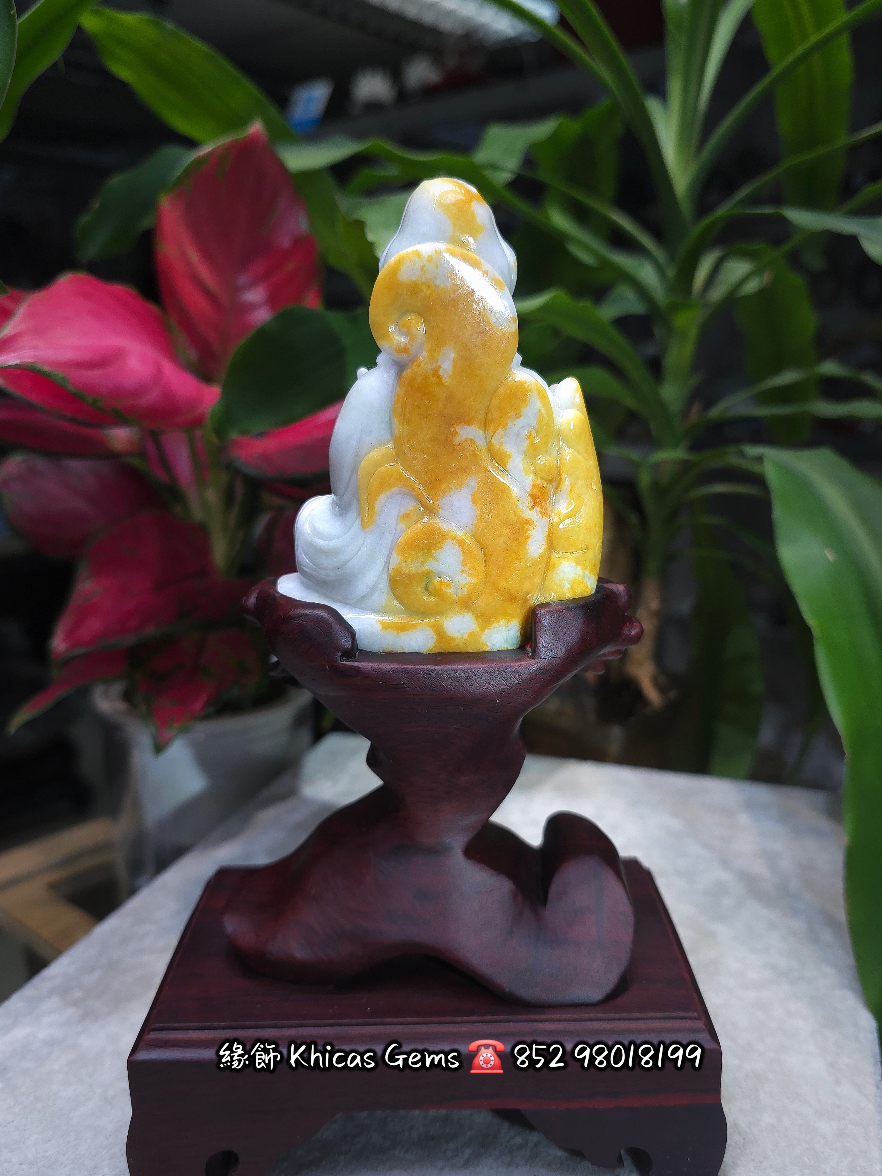 天然翡翠觀音雕刻擺件💚 附帶鑑定證書