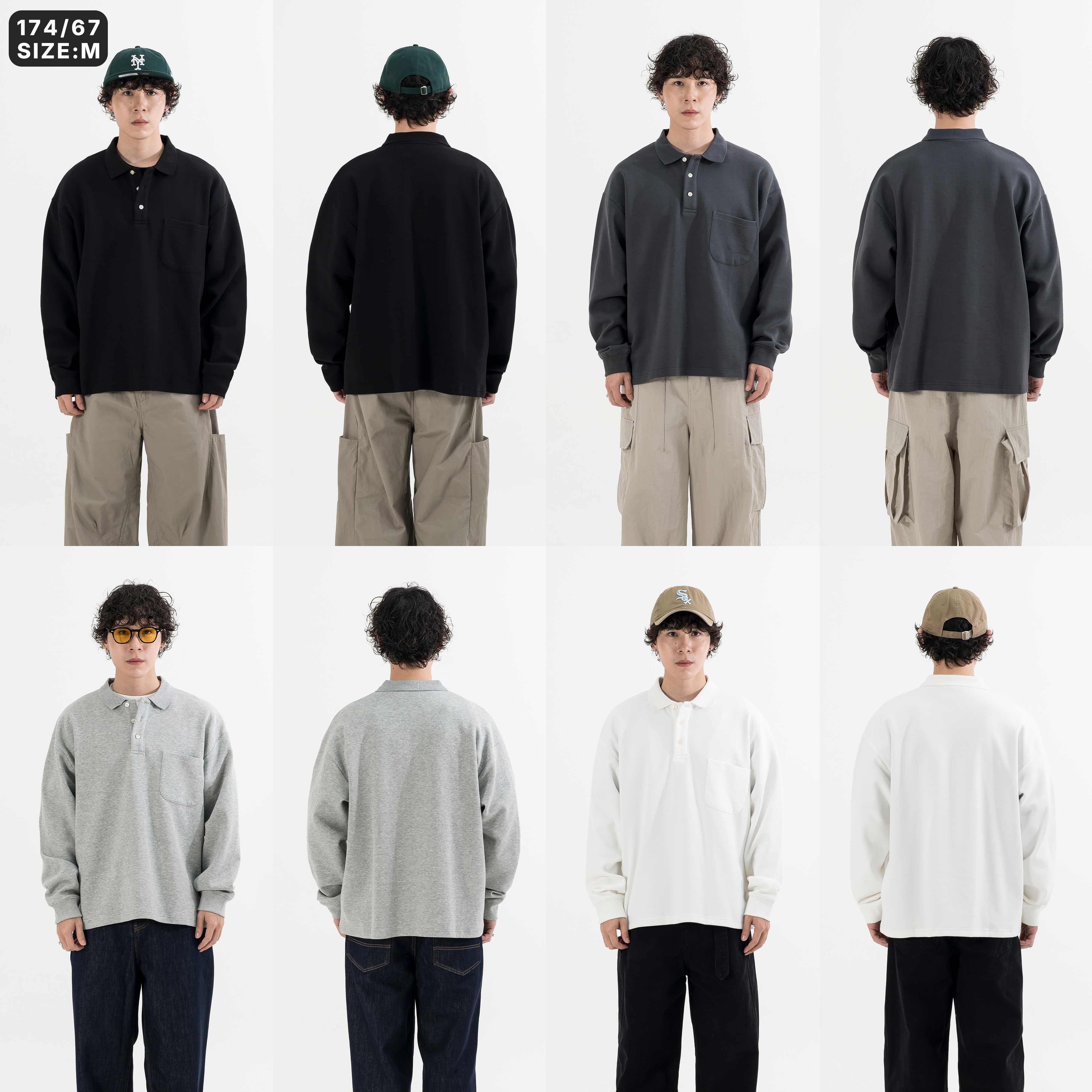 Pique Wide Polo LS Shirts 寬版 珠地棉 長袖 POLO衫 [PTR-120]