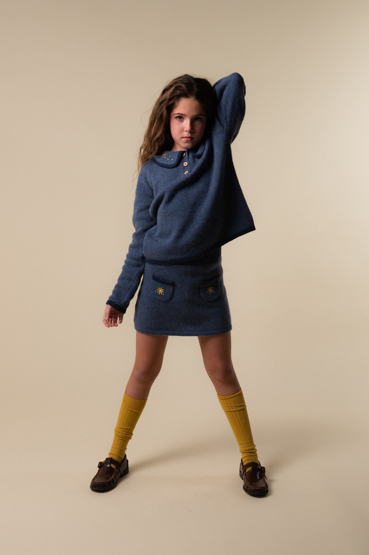 BIRINIT PETIT 針織刺繡迷你裙 Anabela knit embroidered mini skirt