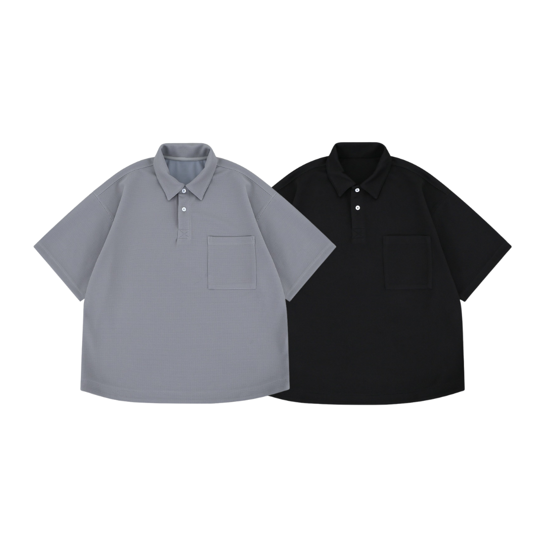 OurPick Waffle-Knit Pocket Polo Shirt 華夫格口袋Polo衫 2色