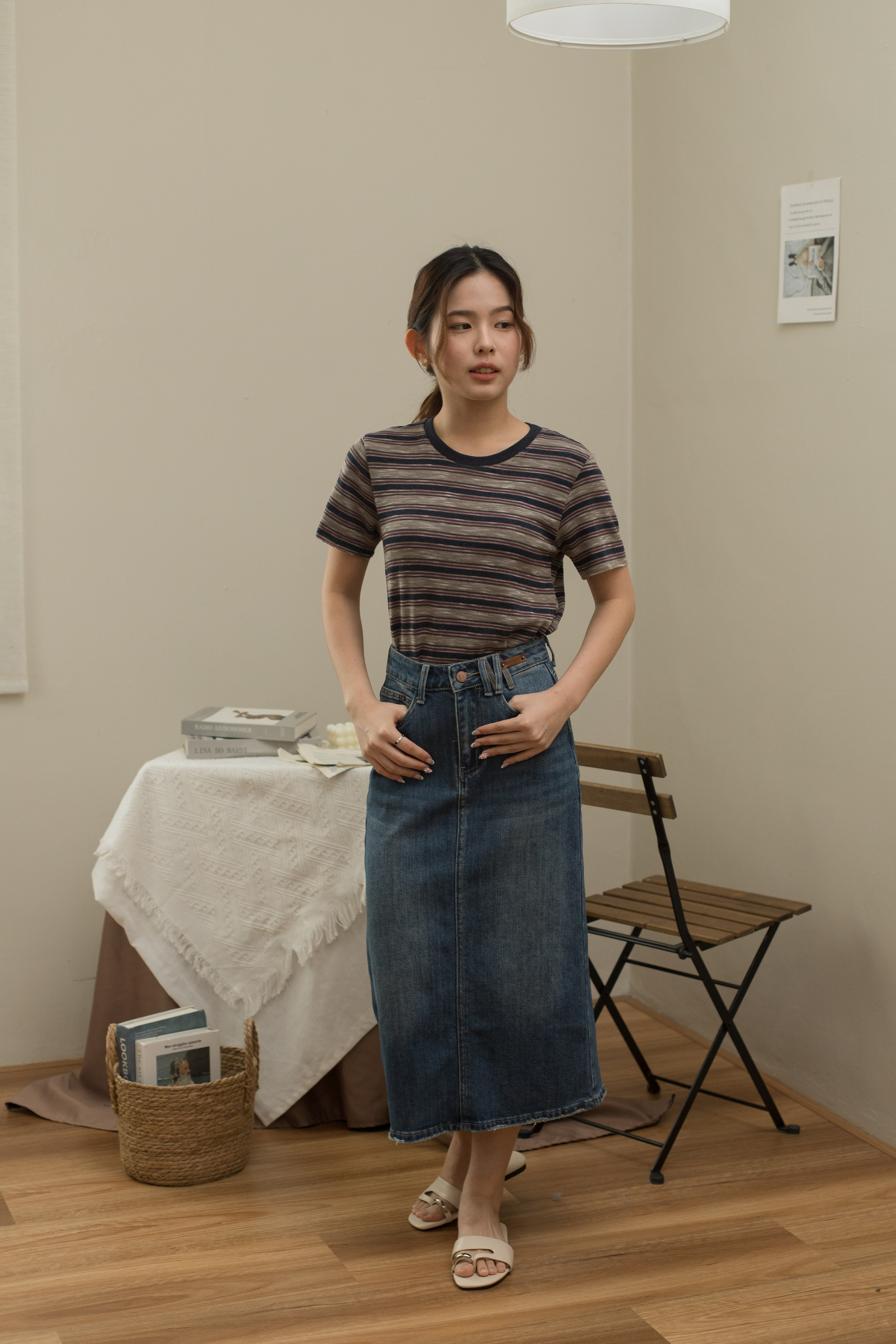 Jeese Denim Column Skirt -2487SK