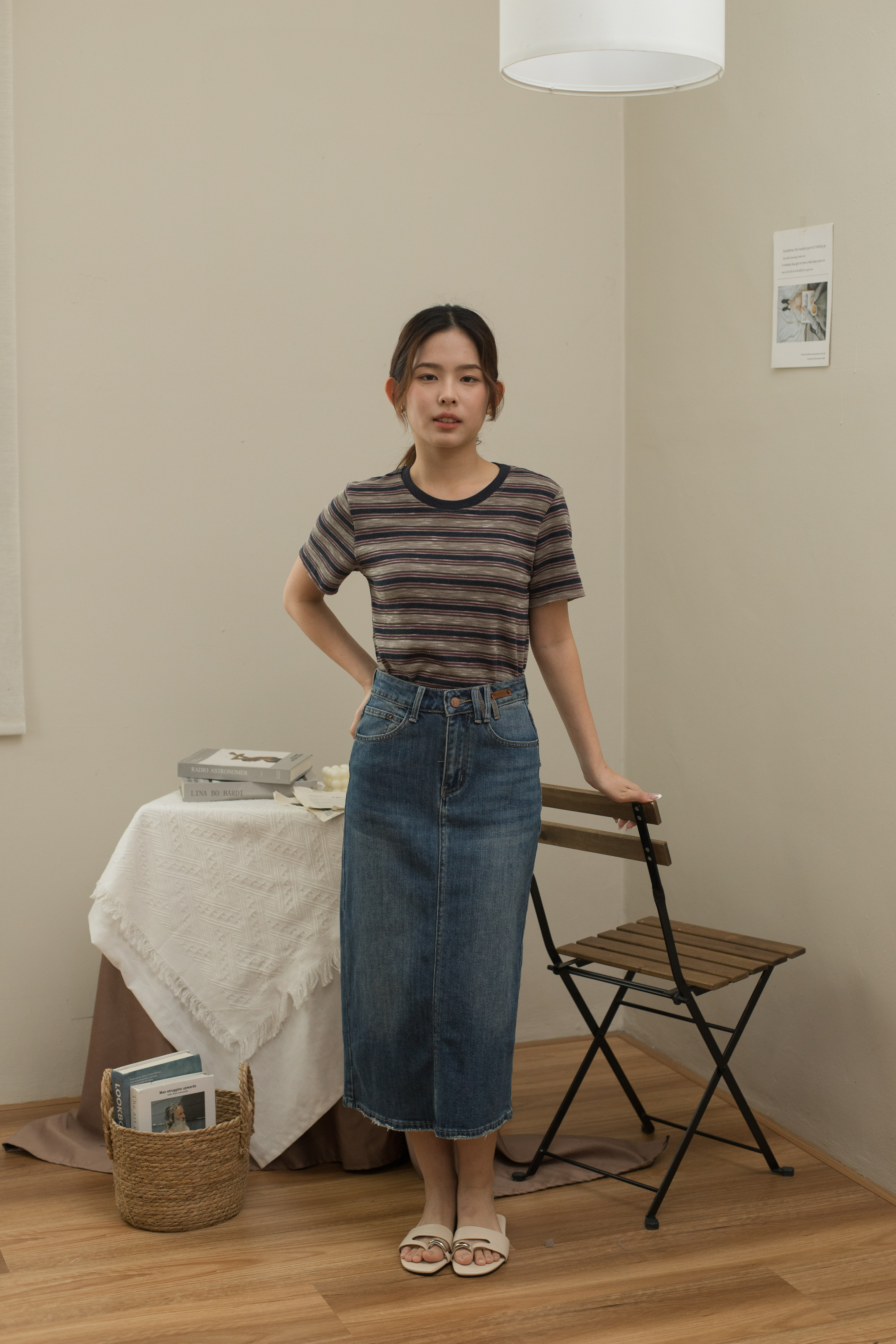 Jeese Denim Column Skirt -2487SK