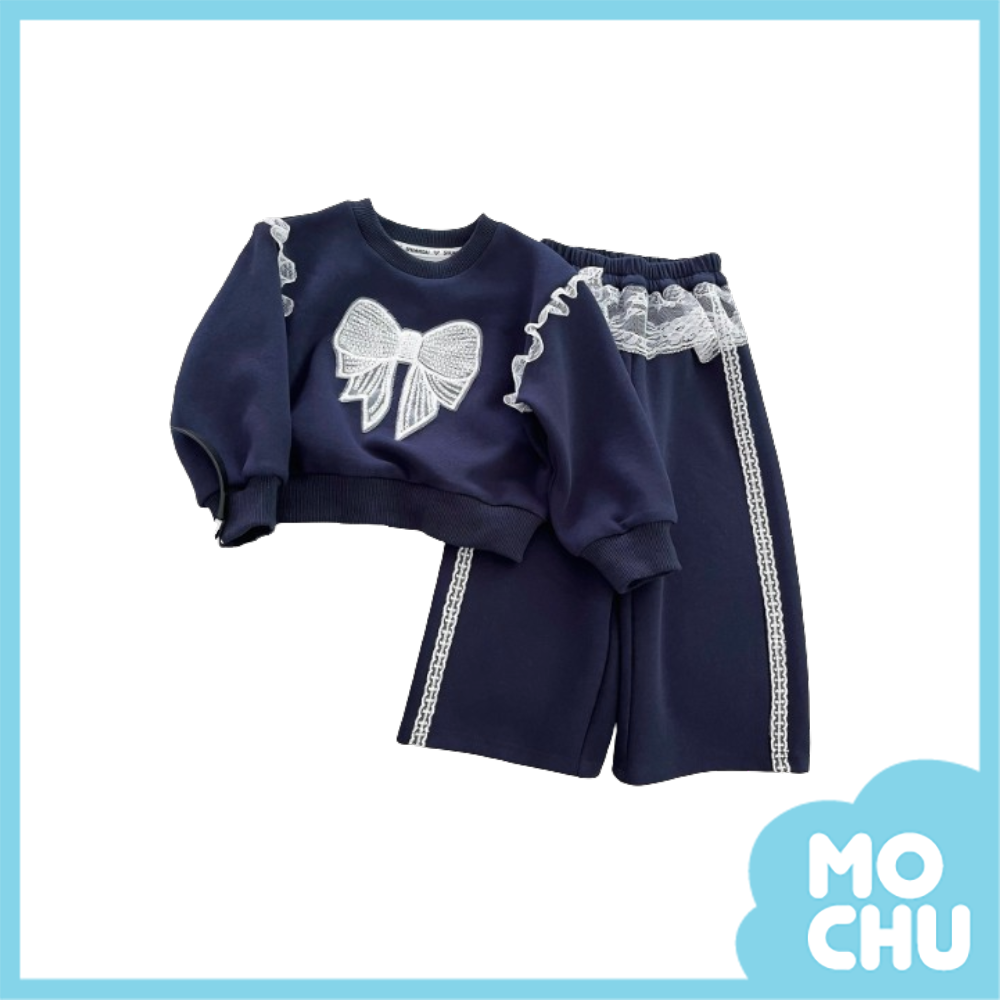 蕾絲蝴蝶結滾邊套裝