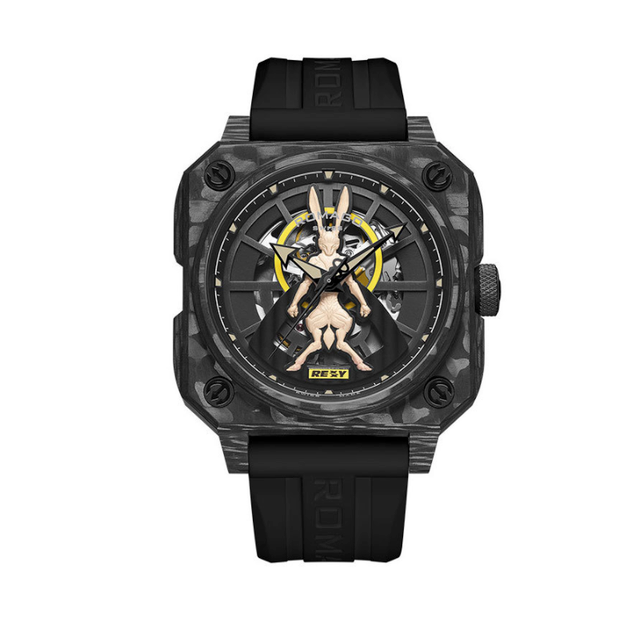 【ROMAGO 雷米格】RM111 夜光 鏤空 兔子 運動 機械 手錶