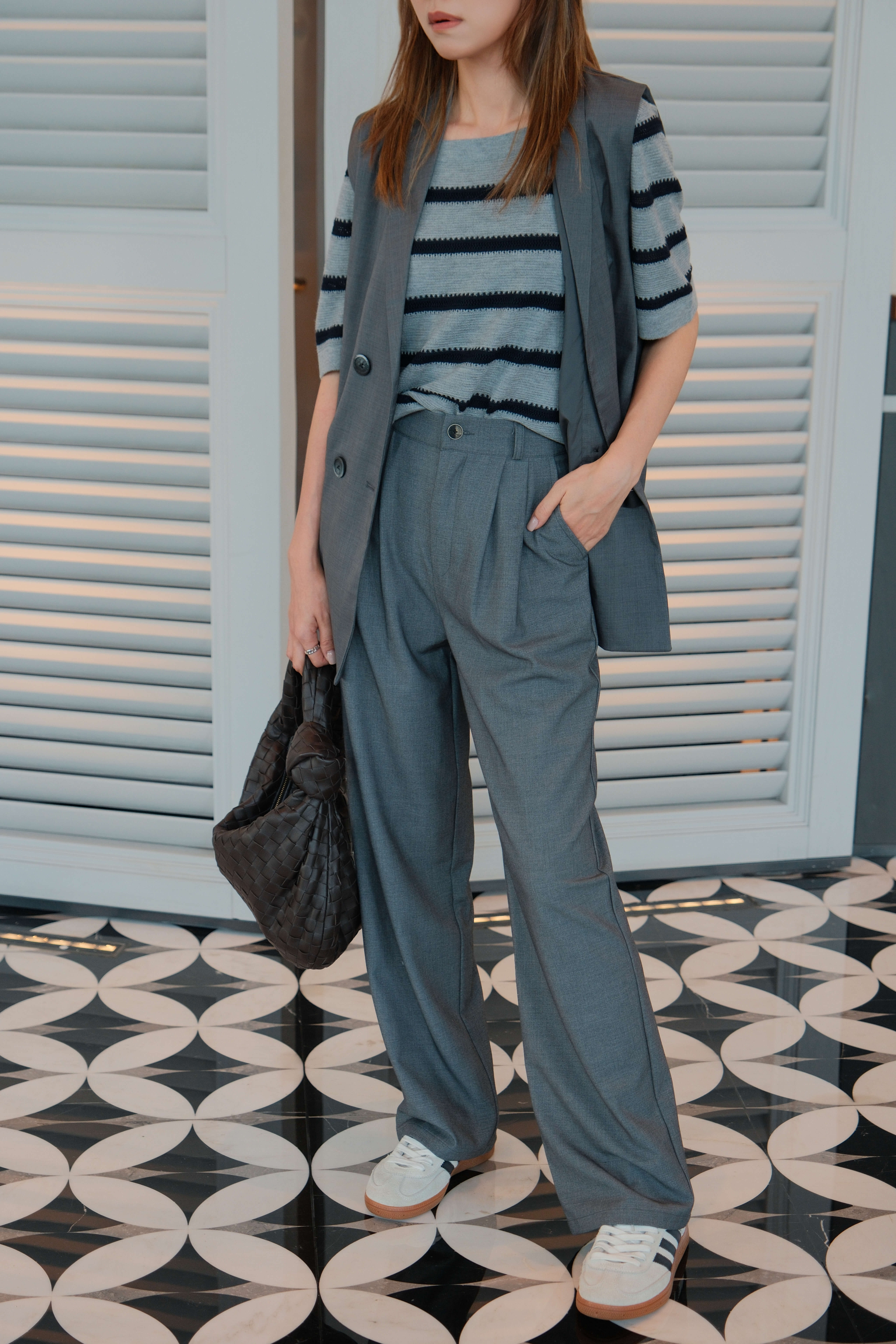 Pleated Viscose-Blend Straight Leg Pants_PT2412L11B