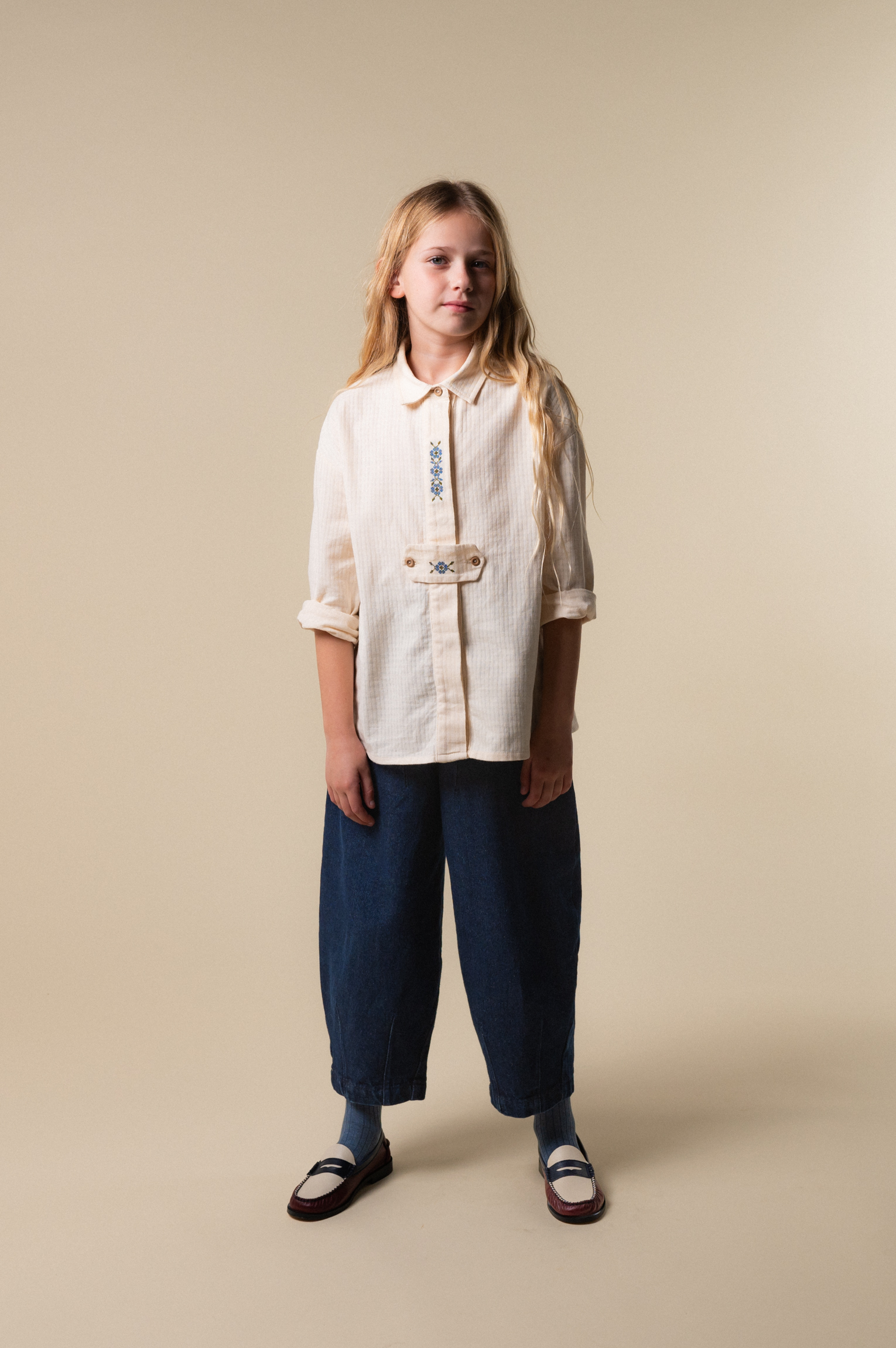 BIRINIT PETIT 西班牙刺繡襯衫 Ivory embroidered Austria shirt