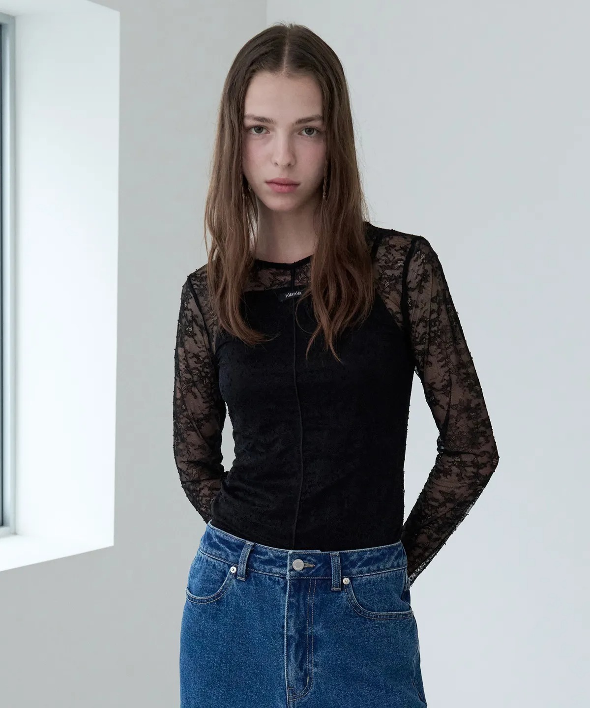 ROLAROLA LACE SEE-THROUGH T-SHIRT