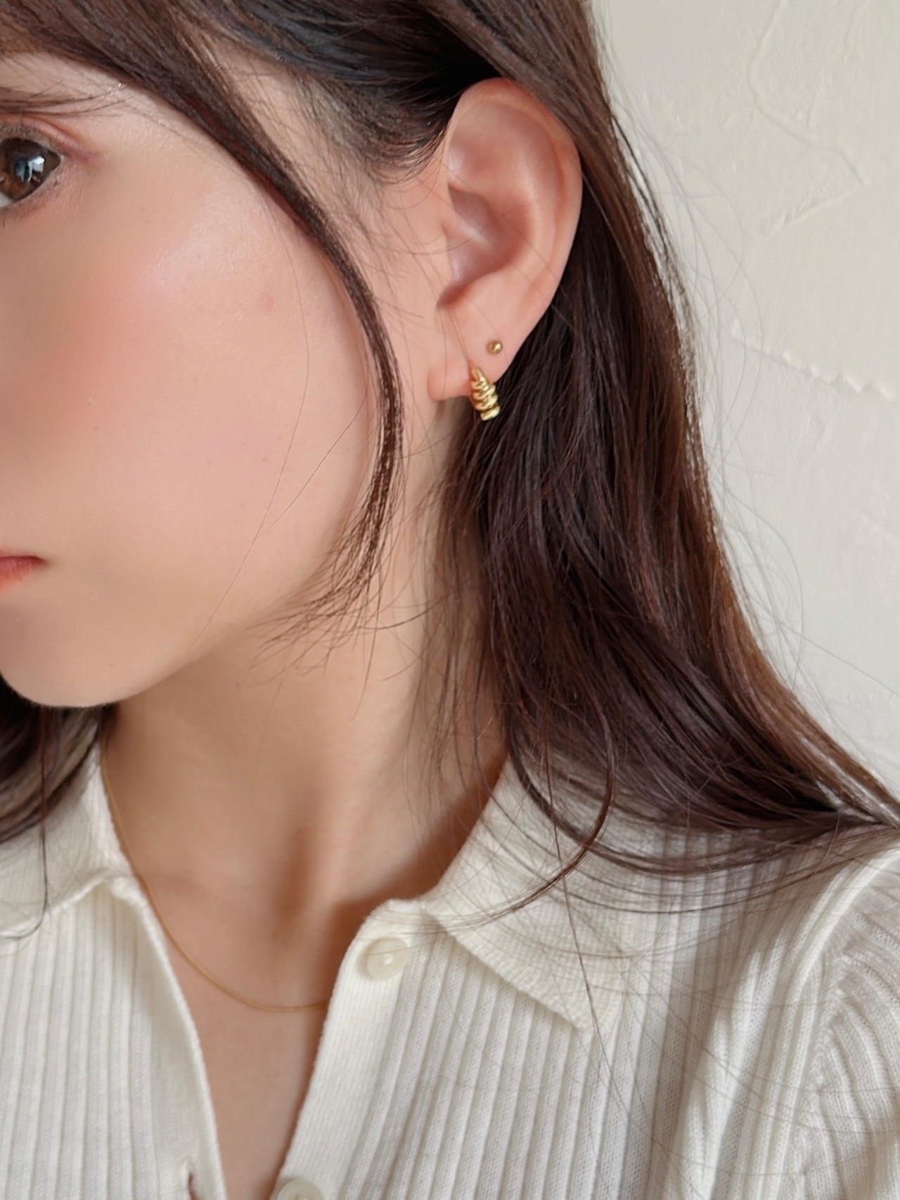 S925 twisted design huggie pierce