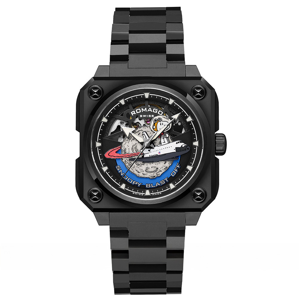 【ROMAGO 雷米格】 史努比太空者聯名系列 RM113 繽紛 夜光 可愛 陶瓷 機械 手錶