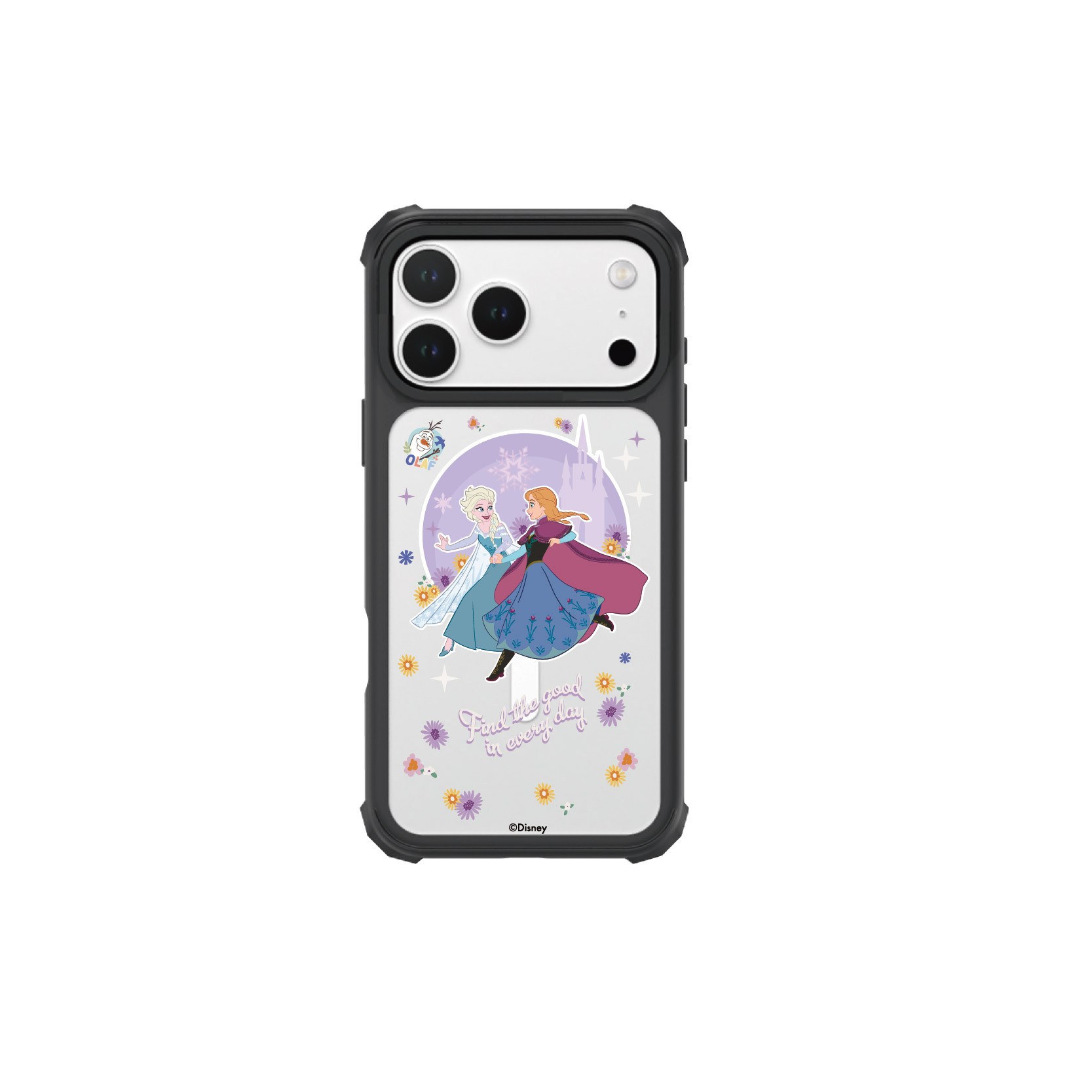 i-Smart 迪士尼透明磁吸手機殼 - (Elsa&Anna-Flower)