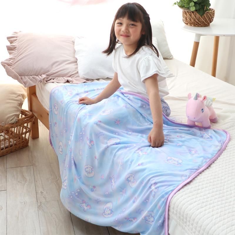 USAMOMO萌兔桃桃 涼感被 貝殼 獨角獸 約90×130cm