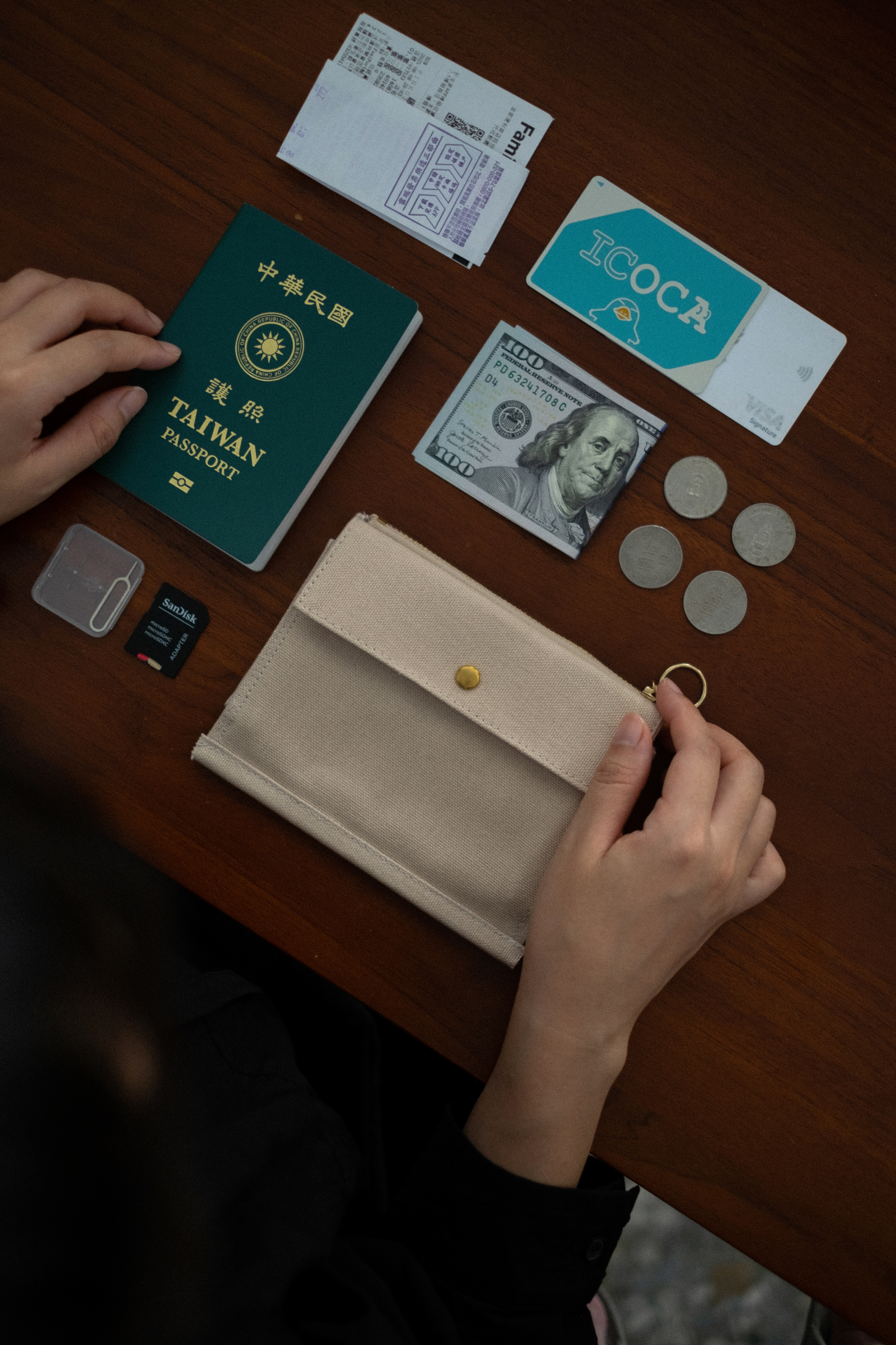 日常 / 旅行用多功能雙層錢包 (可放護照) | 砂丘